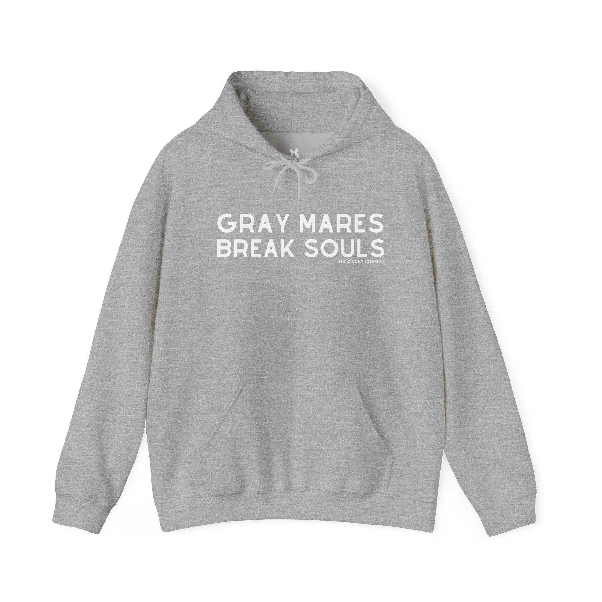 Gray Mares Break Souls Hoodie Hoodie The Cinchy Cowgirl - Print Sport Grey S