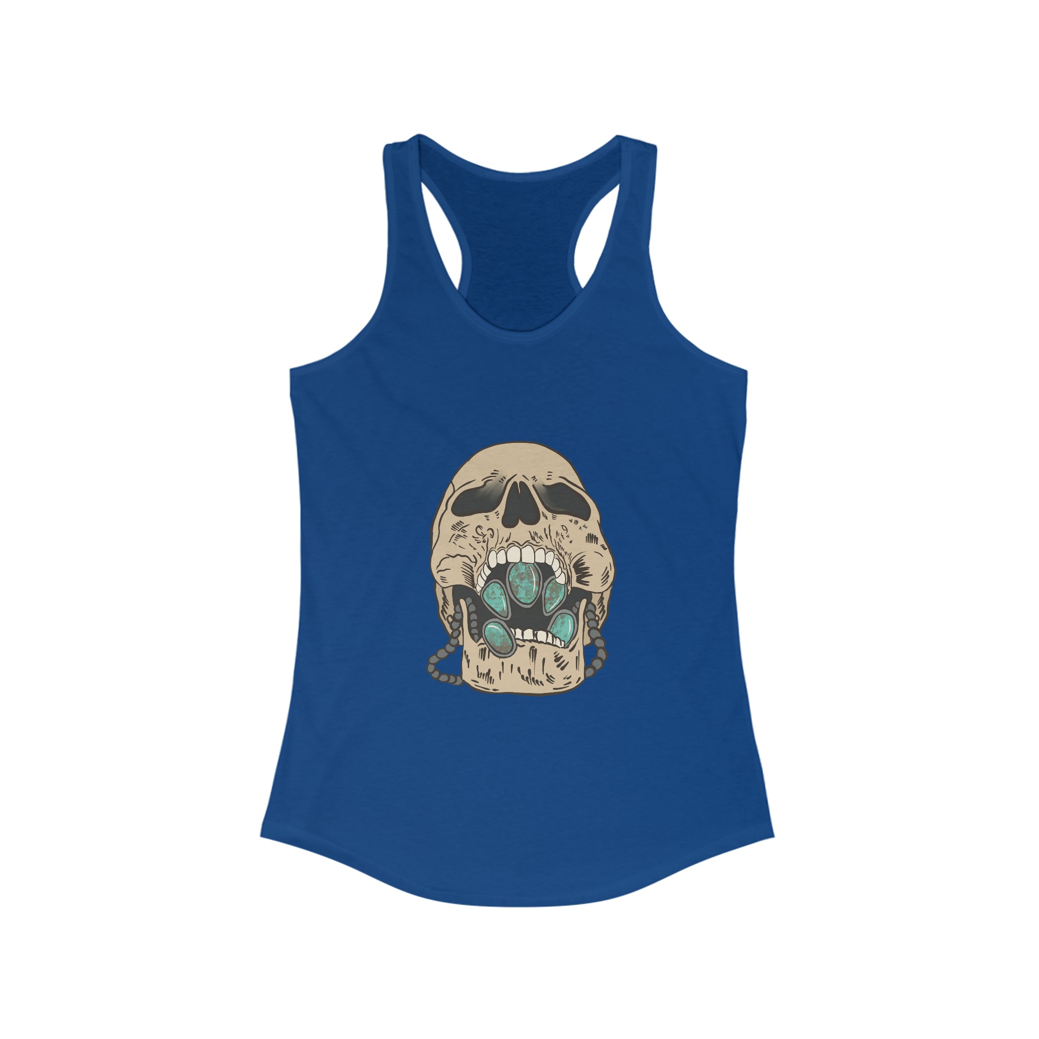 Squash Blossom Skull Racerback Tank tcc graphic tee Printify XS Solid Royal