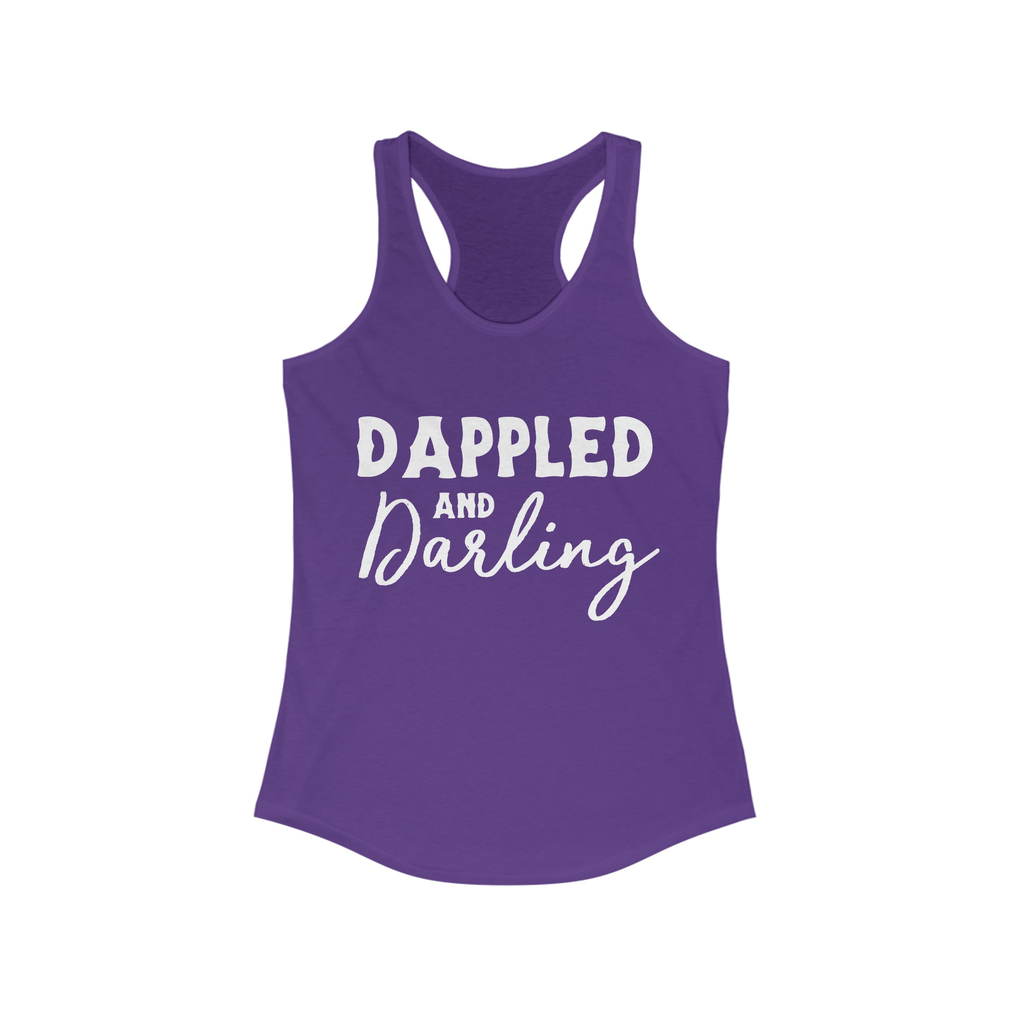 Dappled & Darling Racerback Tank Horse Color Shirts Printify XS Solid Purple Rush