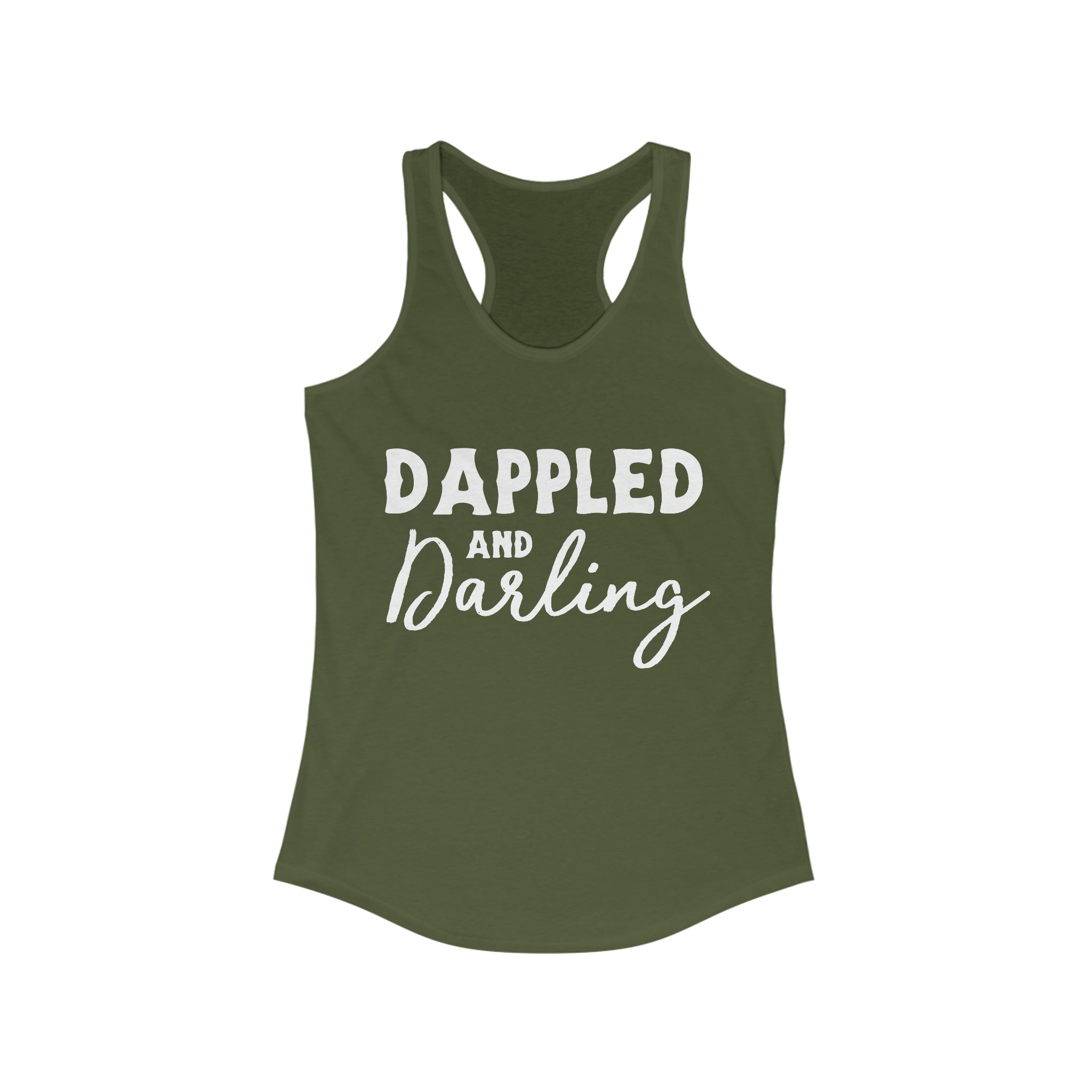 Dappled & Darling Racerback Tank Horse Color Shirts Printify XS Solid Military Green