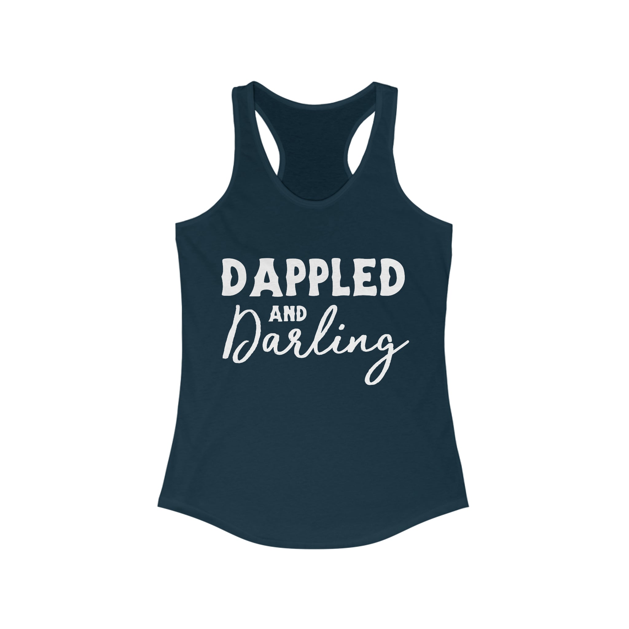 Dappled & Darling Racerback Tank Horse Color Shirts Printify XS Solid Midnight Navy
