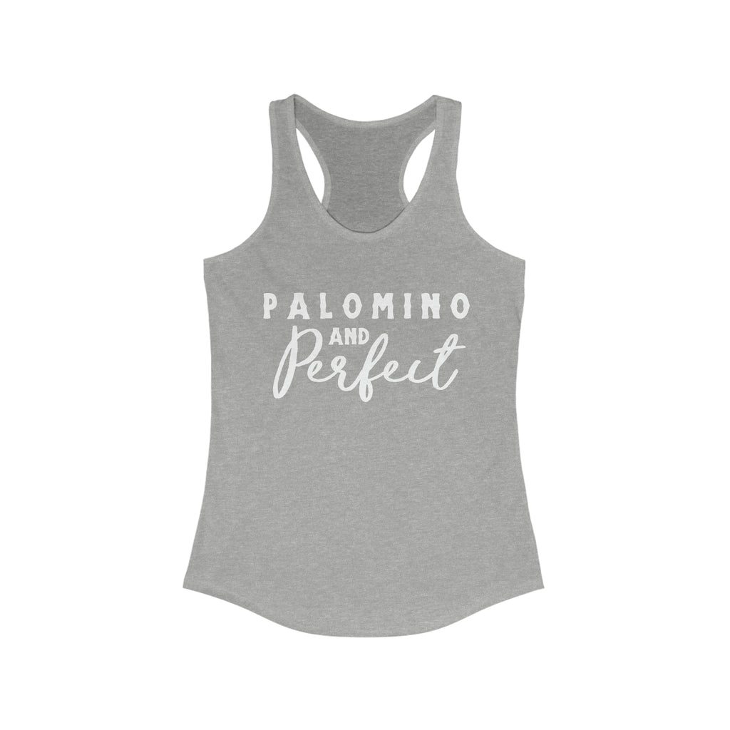 Palomino & Perfect Racerback Tank Horse Color Shirts Printify XS Heather Grey 