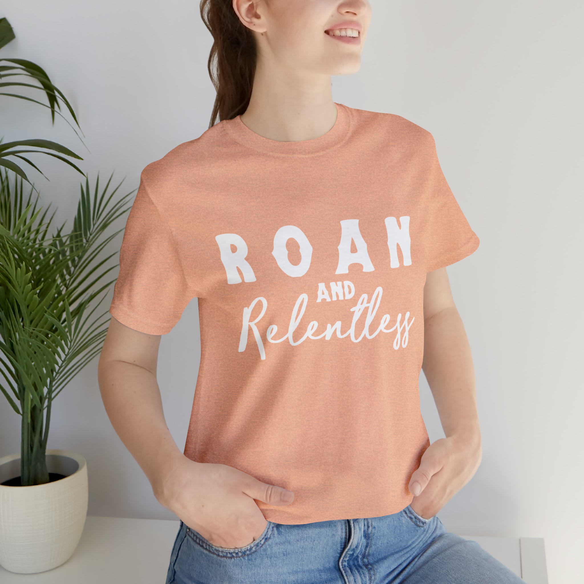 Roan & Relentless Short Sleeve Tee Horse Color Shirt Printify Heather Peach XS