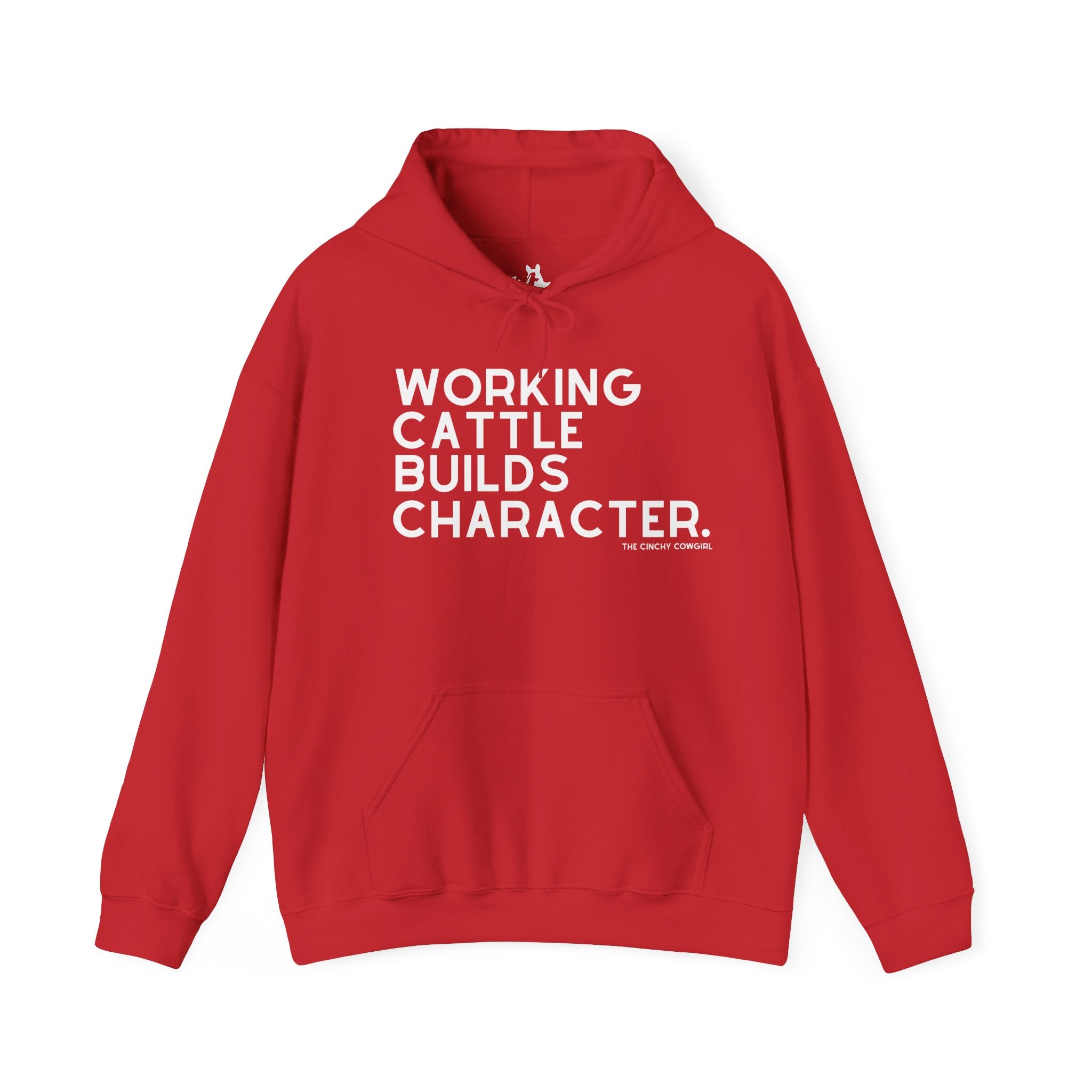 Working Cattle Builds Character Hoodie Hoodie The Cinchy Cowgirl - Print Red S