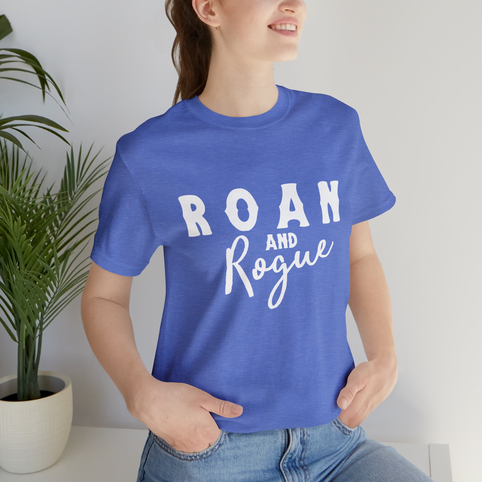 Roan & Rogue Short Sleeve Tee Horse Color Shirt Printify Heather Columbia Blue XS