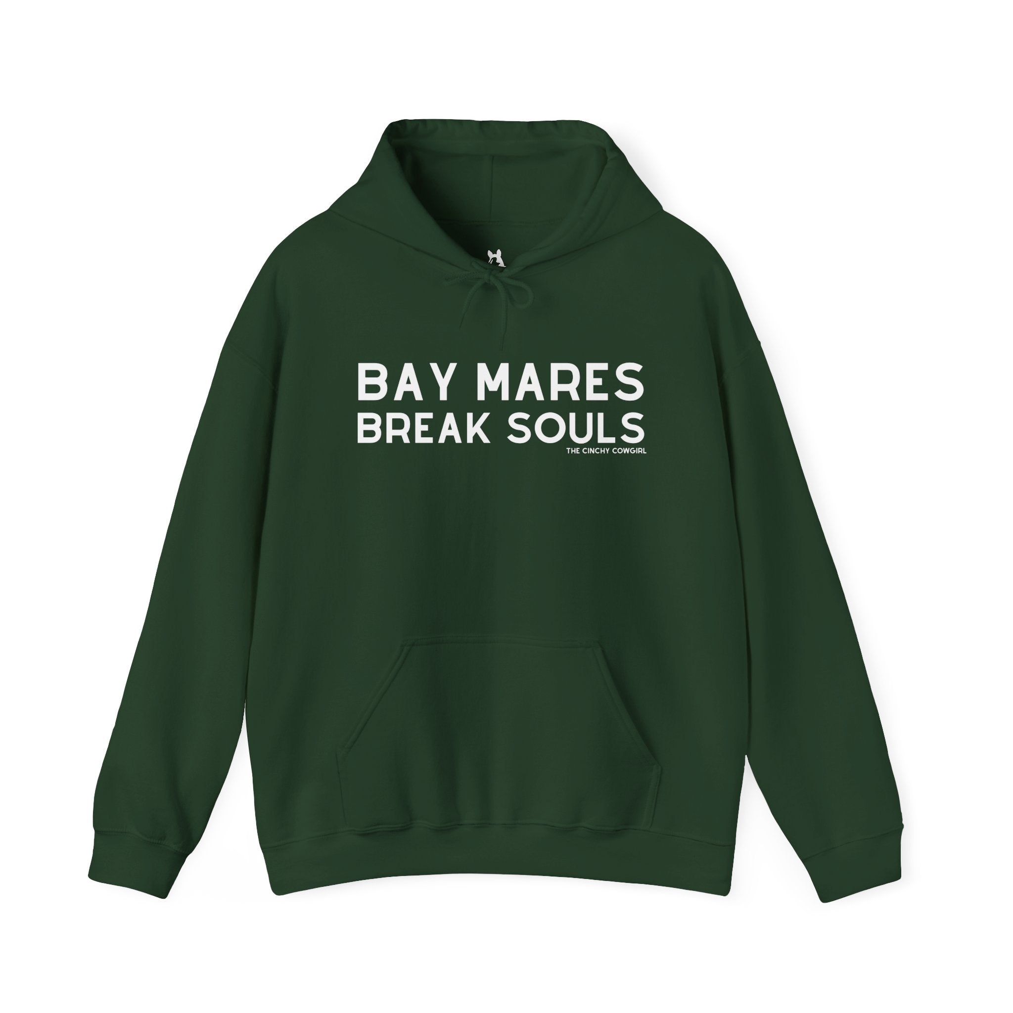 Bay Mares Break Souls Hoodie Hoodie The Cinchy Cowgirl - Print Forest Green S