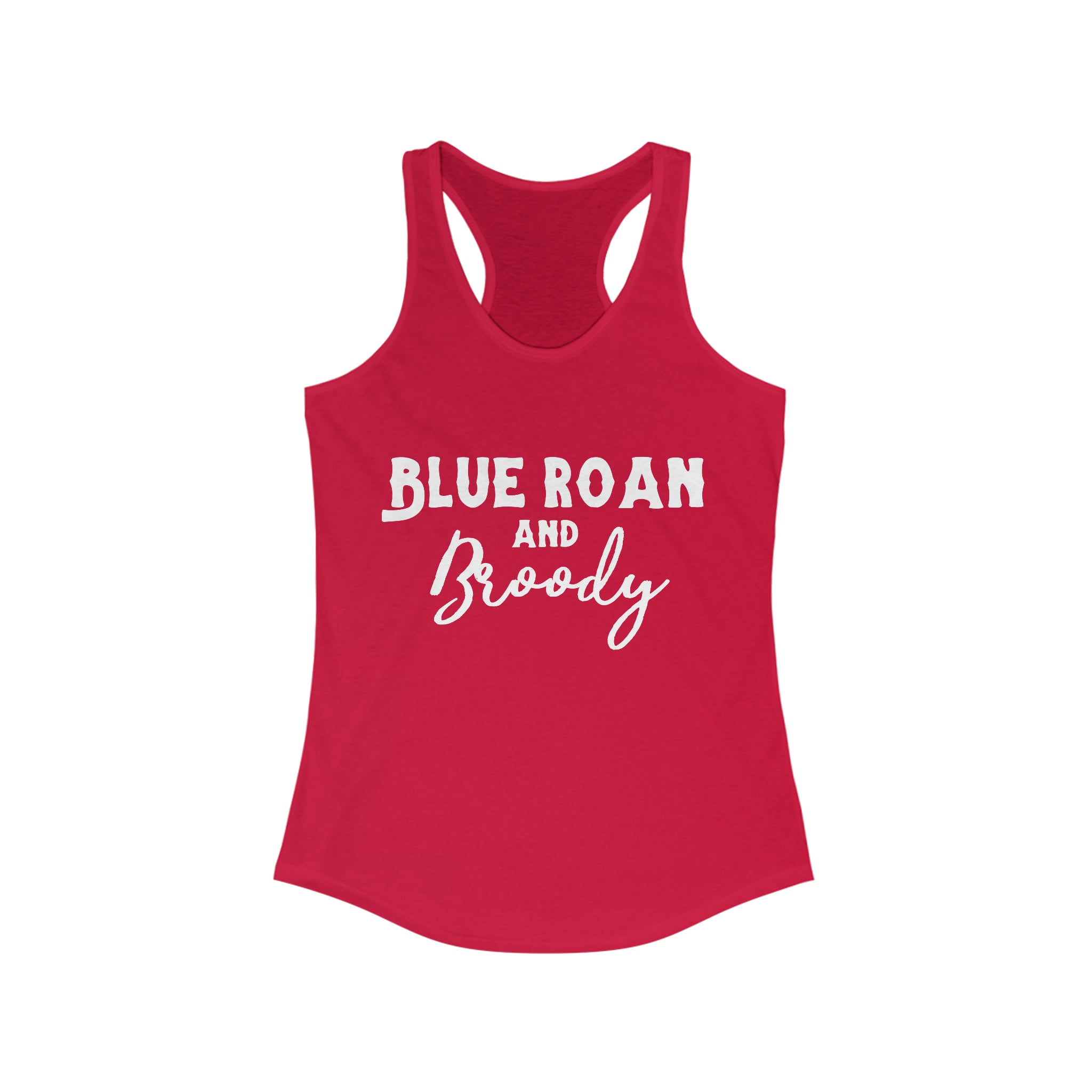 Blue Roan & Broody Racerback Tank Horse Color Shirts Printify XS Solid Red