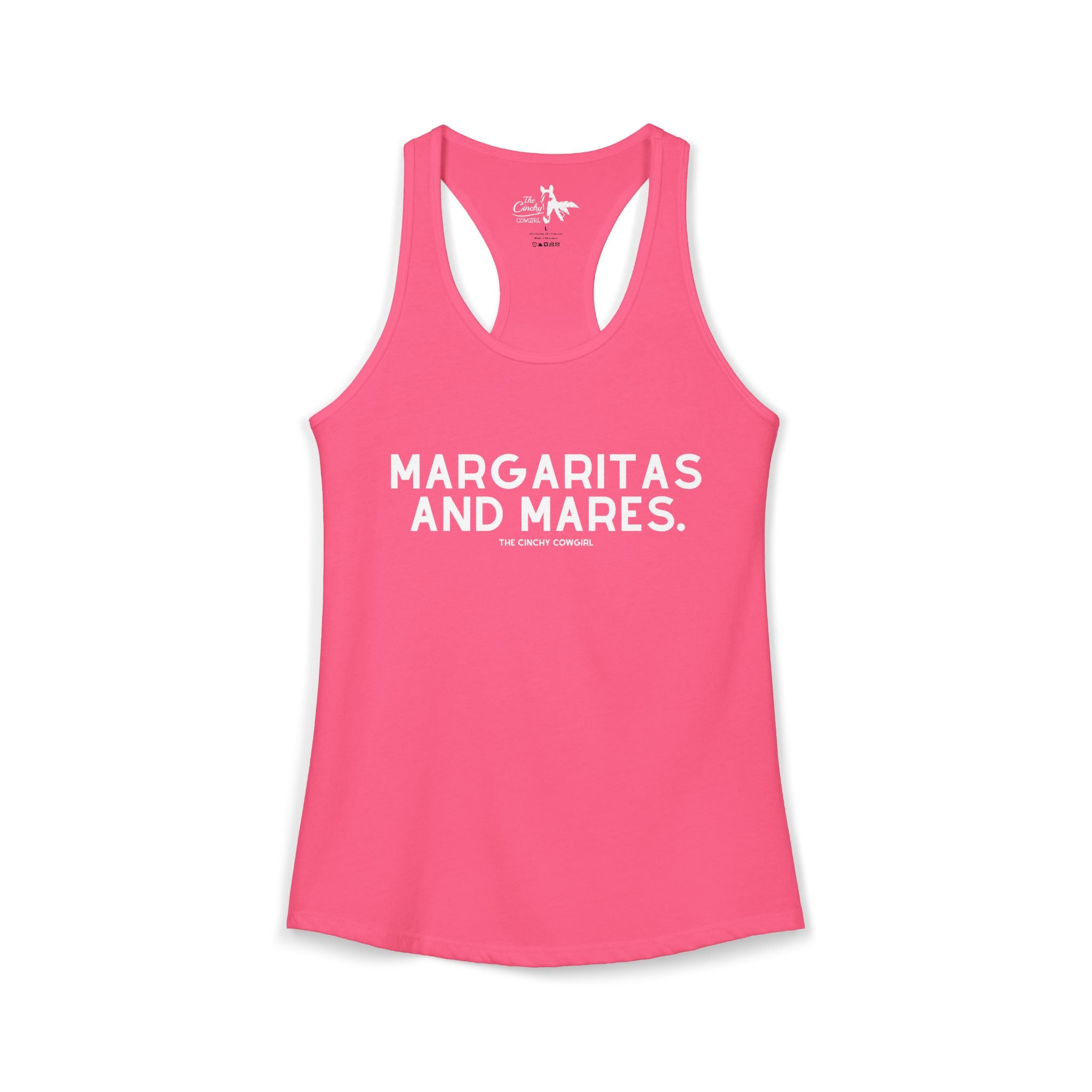 Margaritas & Mares Tank Top Tank Top The Cinchy Cowgirl - Print XS Solid Hot Pink