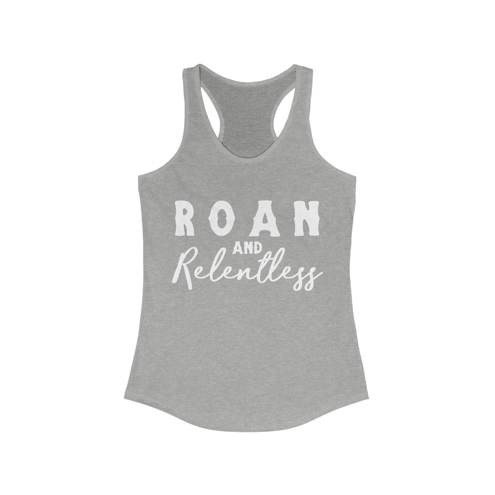 Roan & Relentless Racerback Tank Horse Color Shirts Printify XS Heather Grey