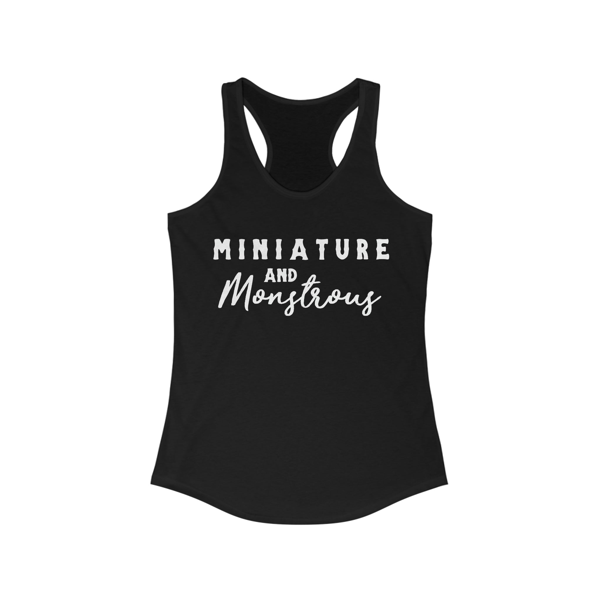 Miniature & Monstrous Racerback Tank Horse Color Shirts Printify XS Solid Black
