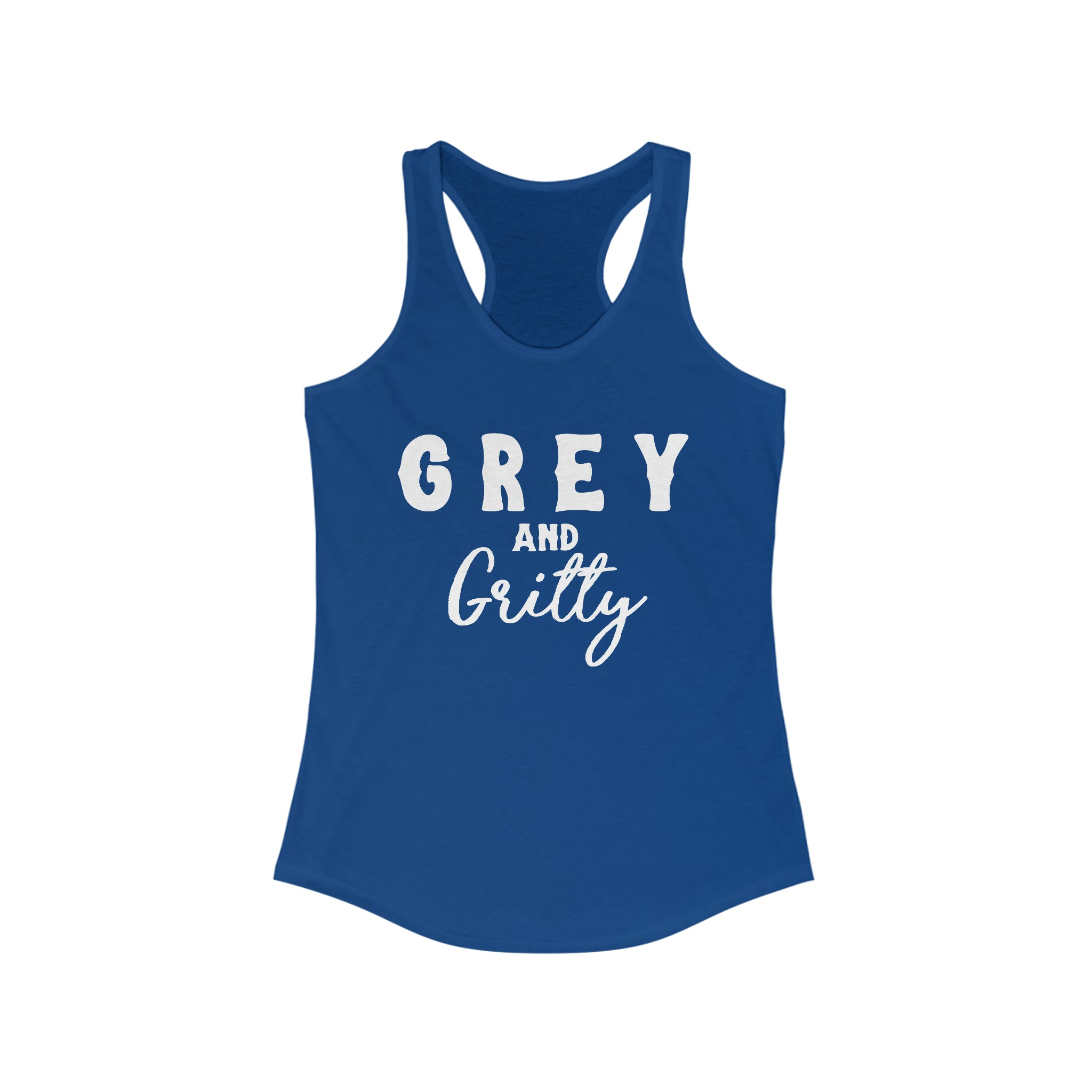 Grey & Gritty Racerback Tank Horse Color Shirts Printify XS Solid Royal