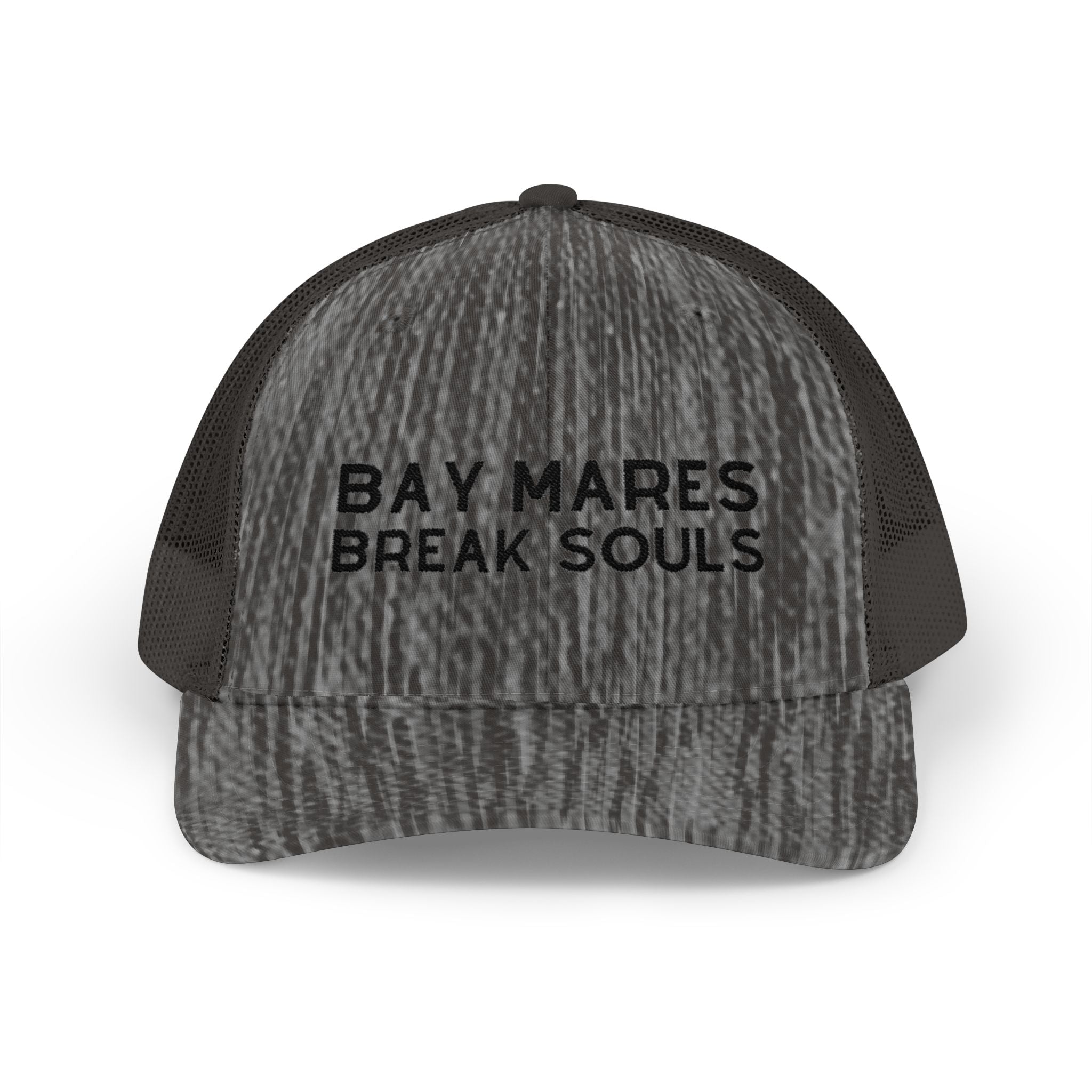 Embroidered Bay Mares Break Souls Trucker Hat Embroidered TCC Hat The Cinchy Cowgirl - Print Dark Heather Grey