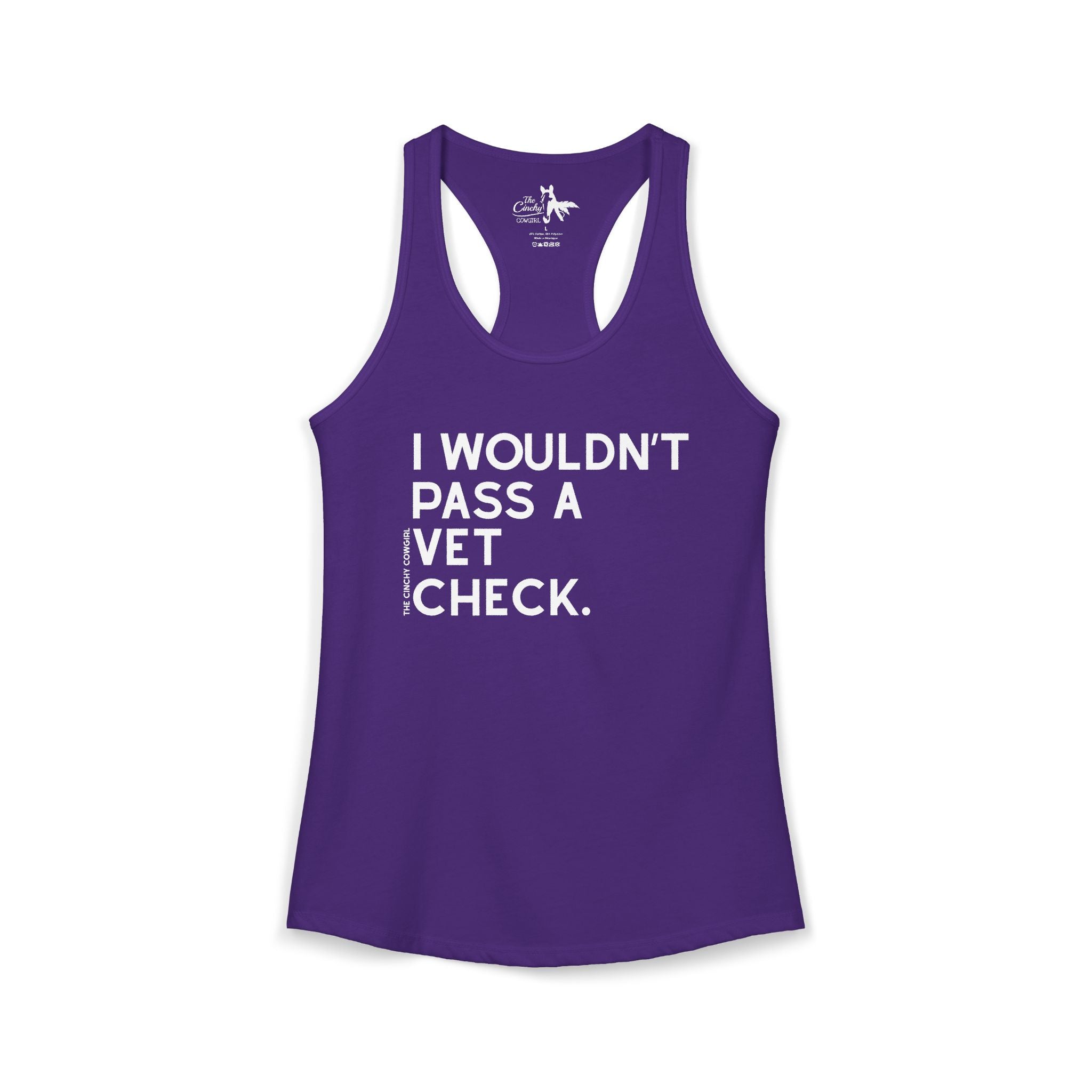 I Wouldn't Pass A Vet Check Tank Top Tank Top The Cinchy Cowgirl - Print XS Solid Purple Rush