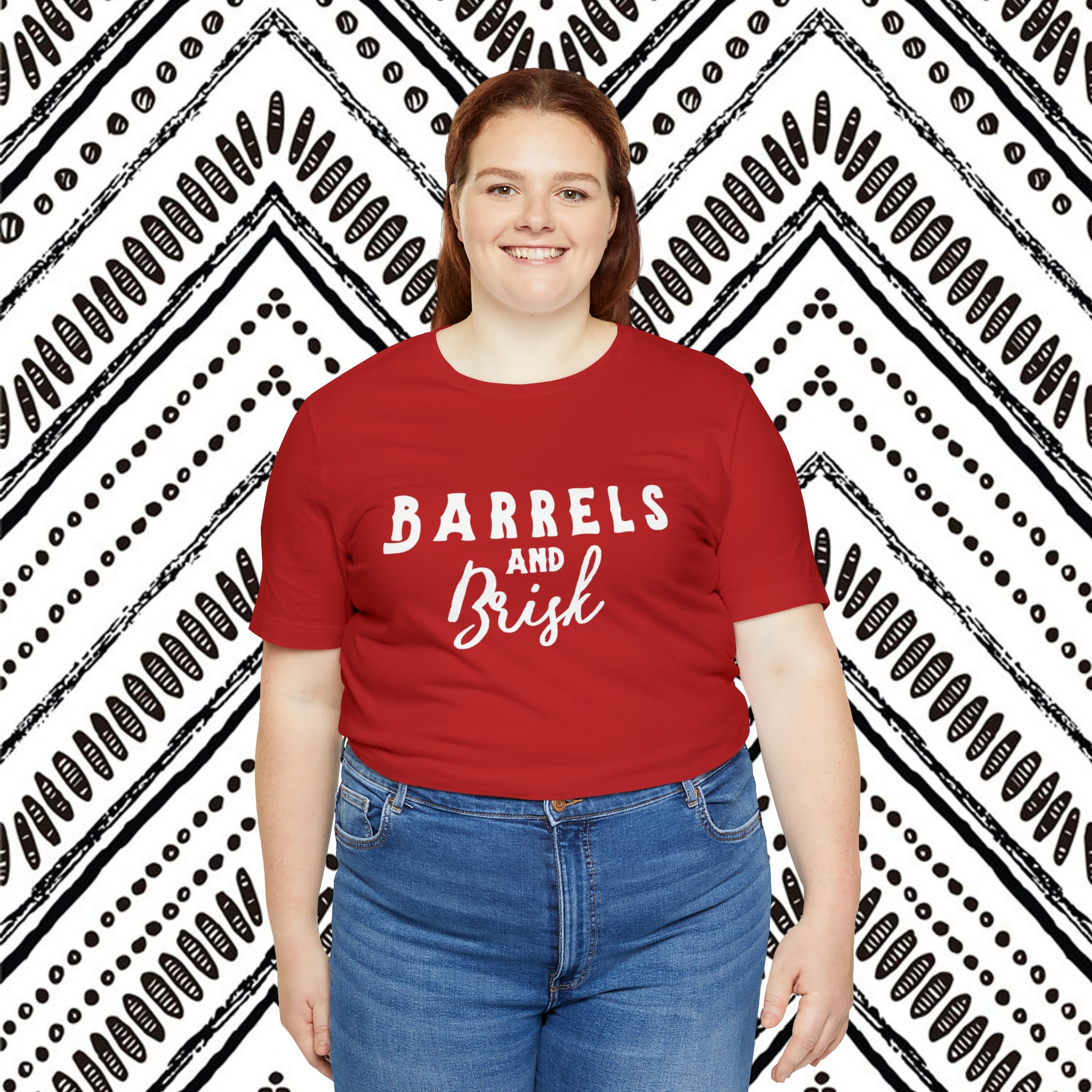 Barrels & Brisk Short Sleeve Tee Horse Riding Discipline Tee Printify