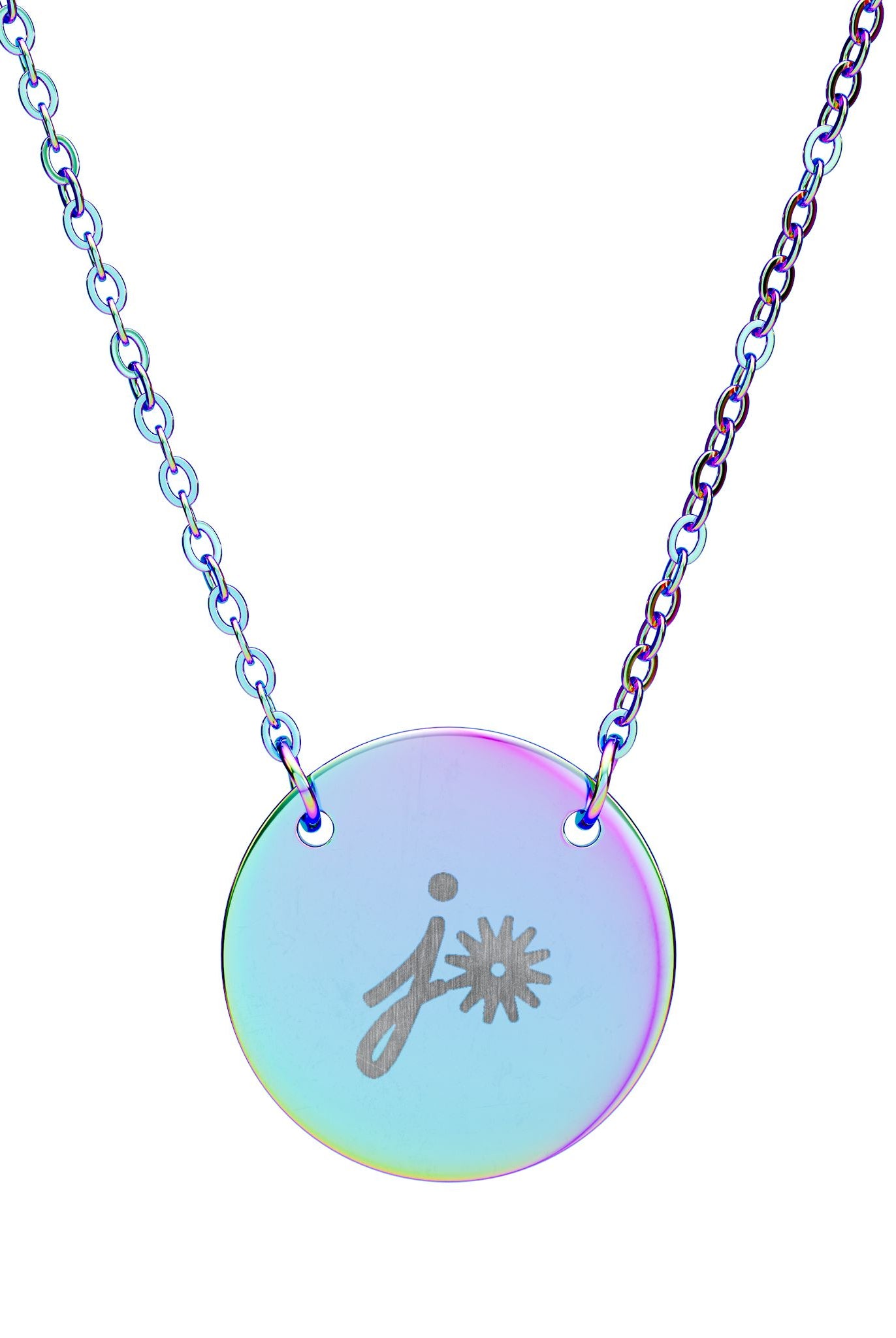 Personalized Cattle Brand Necklace Personalized Necklace The Cinchy Cowgirl - Print One Size Rainbow PVD coating