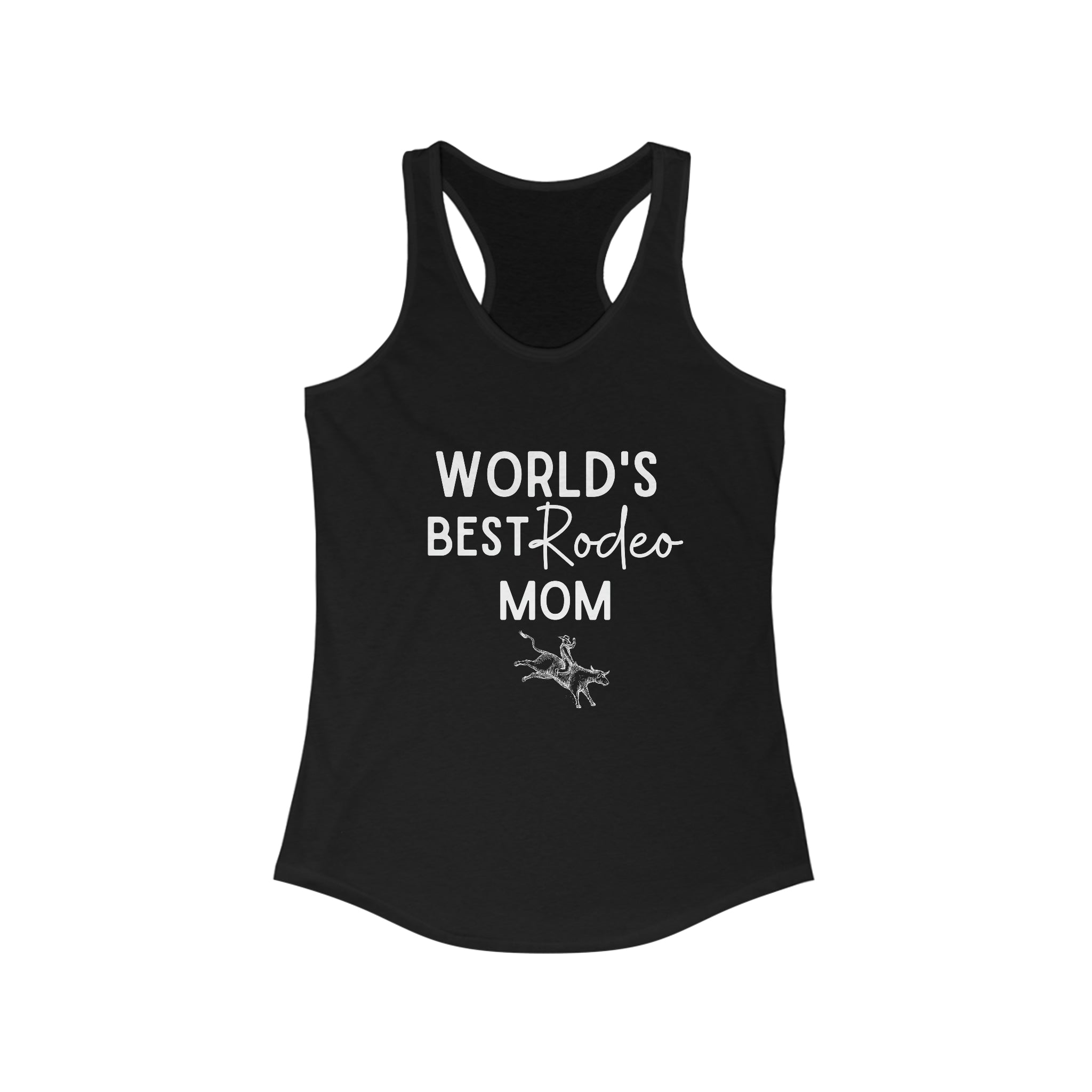 World's Best Rodeo Mom Racerback Tank tcc graphic tee Printify XS Solid Black
