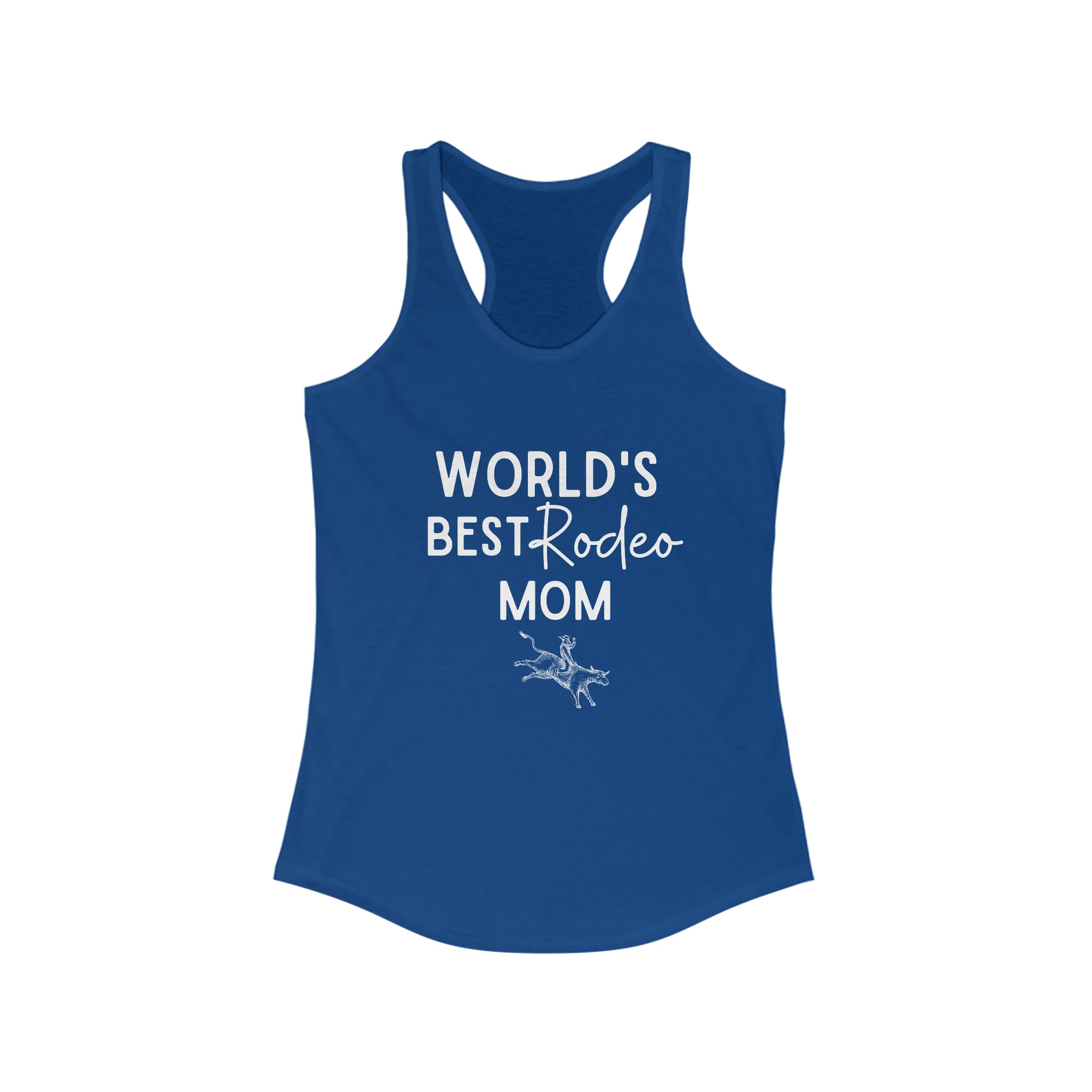 World's Best Rodeo Mom Racerback Tank tcc graphic tee Printify XS Solid Royal