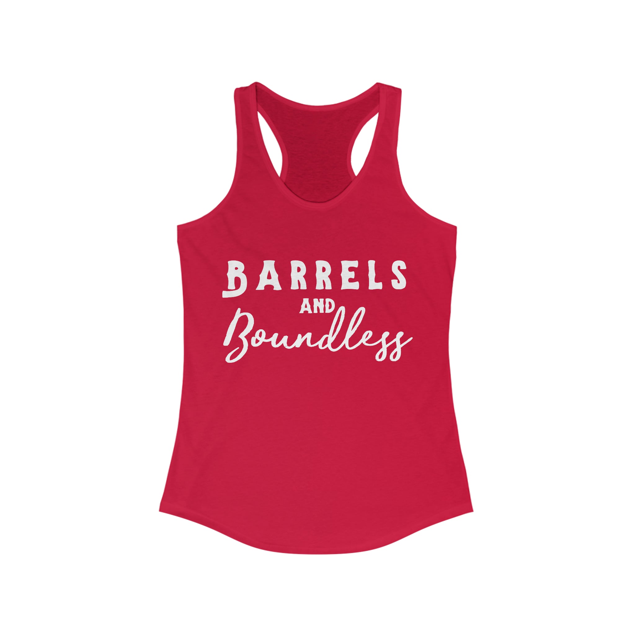 Barrels & Boundless Racerback Tank Horse Riding Discipline Tee Printify XS Solid Red