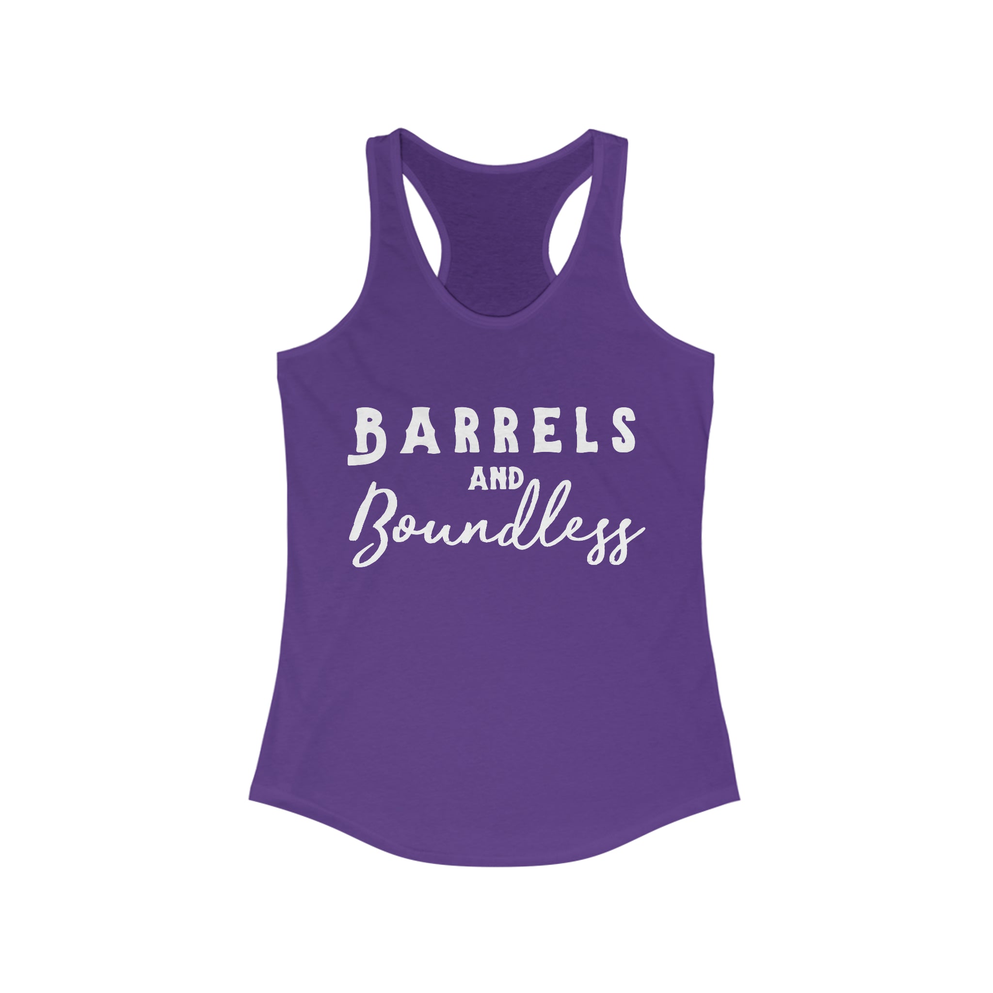 Barrels & Boundless Racerback Tank Horse Riding Discipline Tee Printify XS Solid Purple Rush