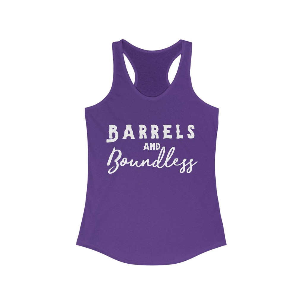 Barrels & Boundless Racerback Tank Horse Riding Discipline Tee Printify XS Solid Purple Rush 