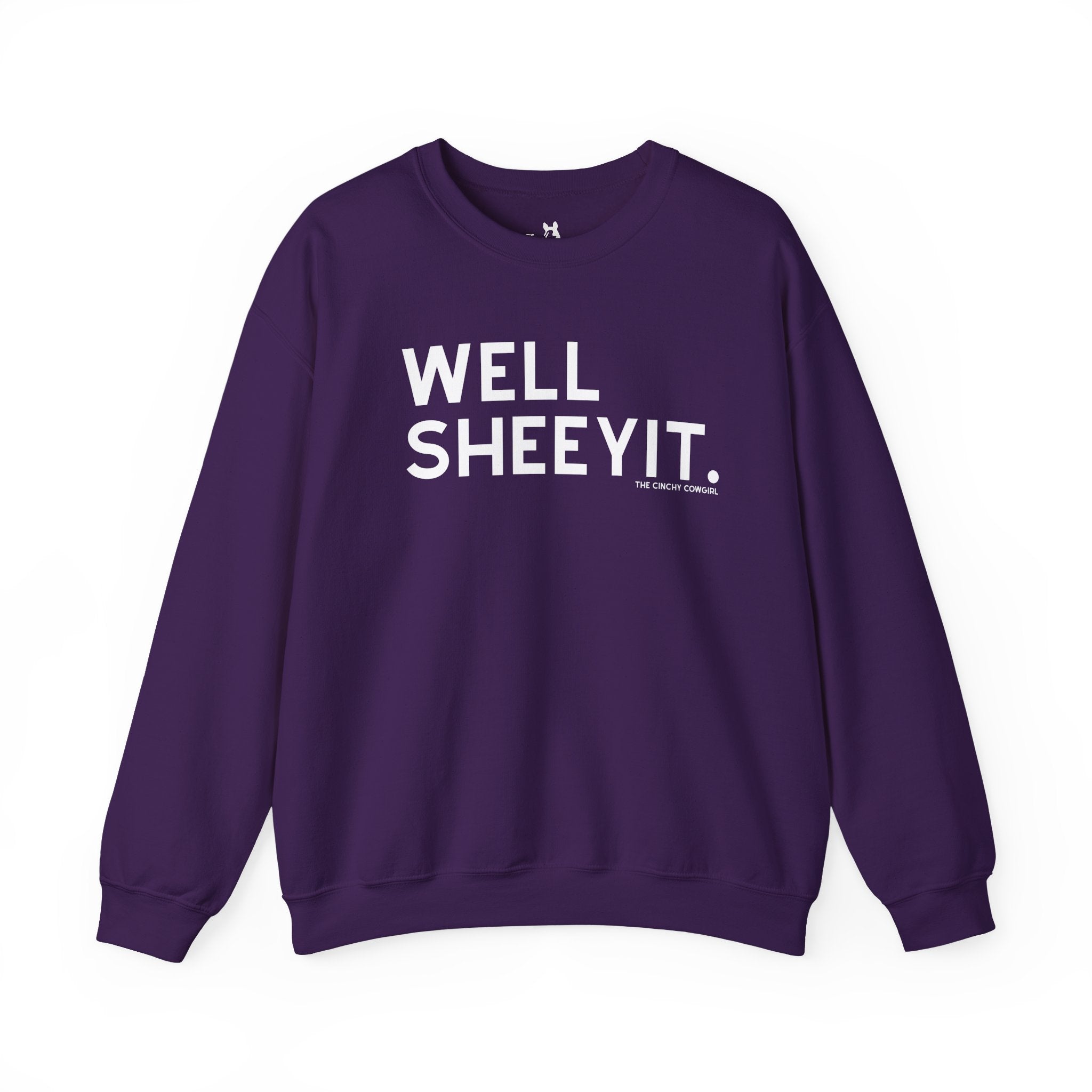 Well Sheeyit Fleece Pullover Sweatshirt The Cinchy Cowgirl - Print S Purple