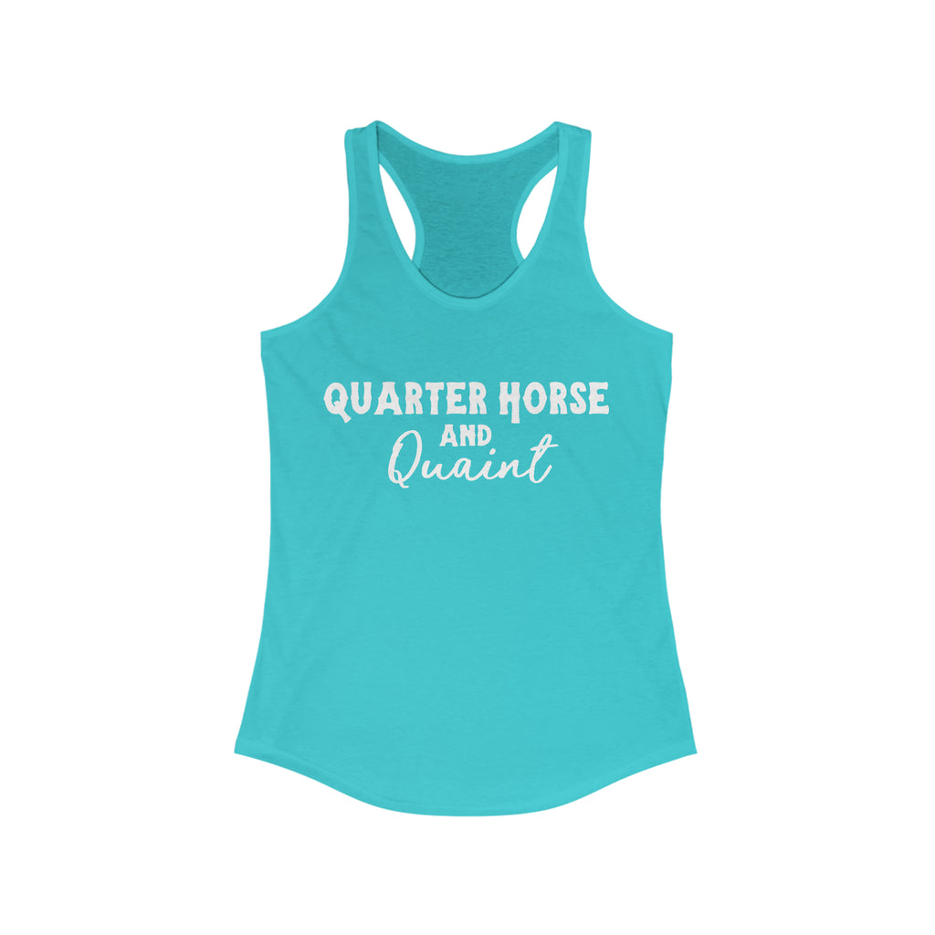 Quarter Horse & Quaint Racerback Tank Horse Color Shirts Printify M Solid Tahiti Blue 