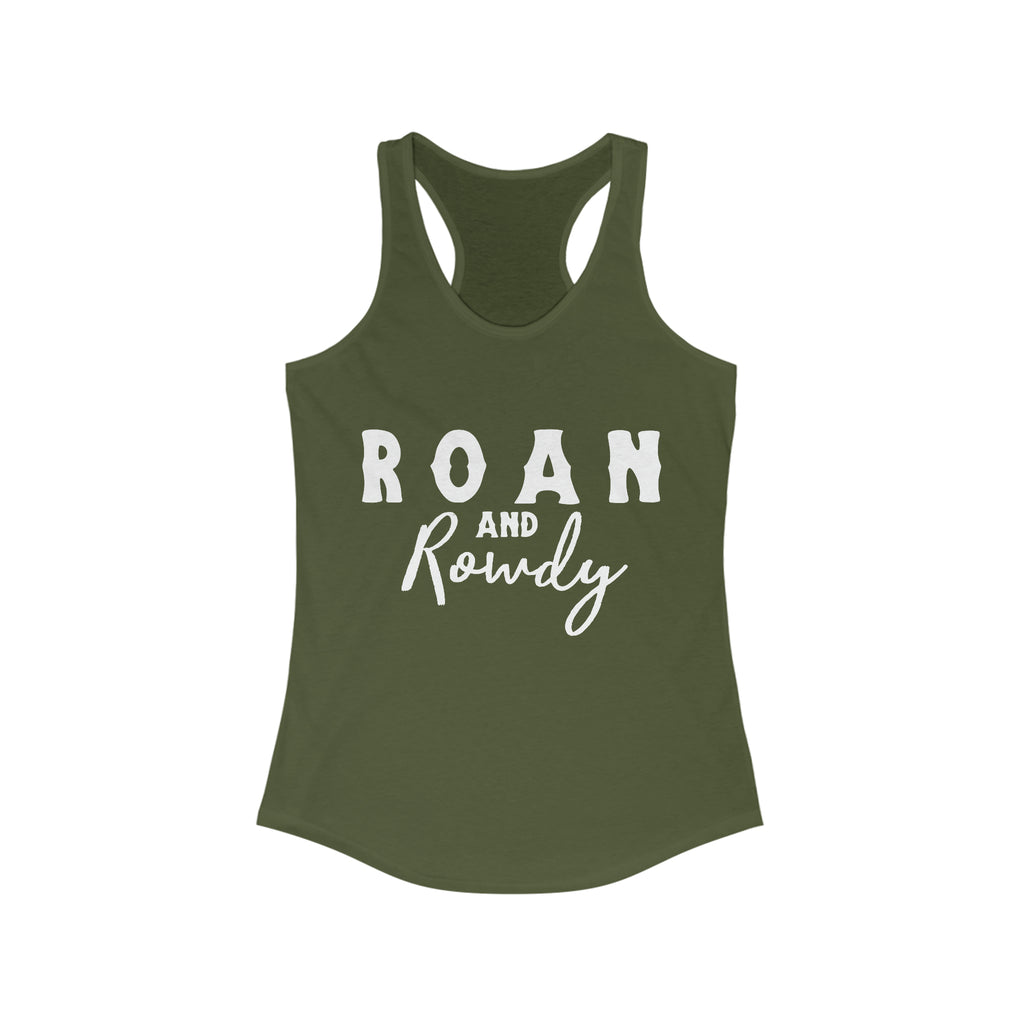 Roan & Rowdy Racerback Tank Horse Color Shirts Printify S Solid Military Green 