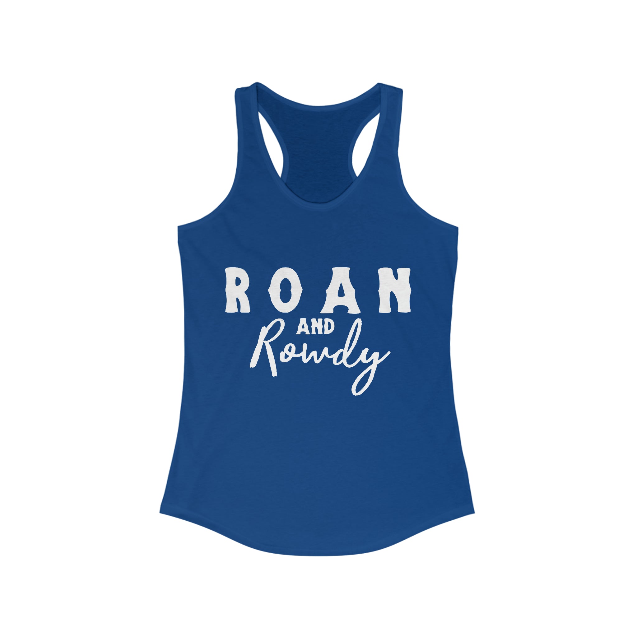 Roan & Rowdy Racerback Tank Horse Color Shirts Printify XS Solid Royal