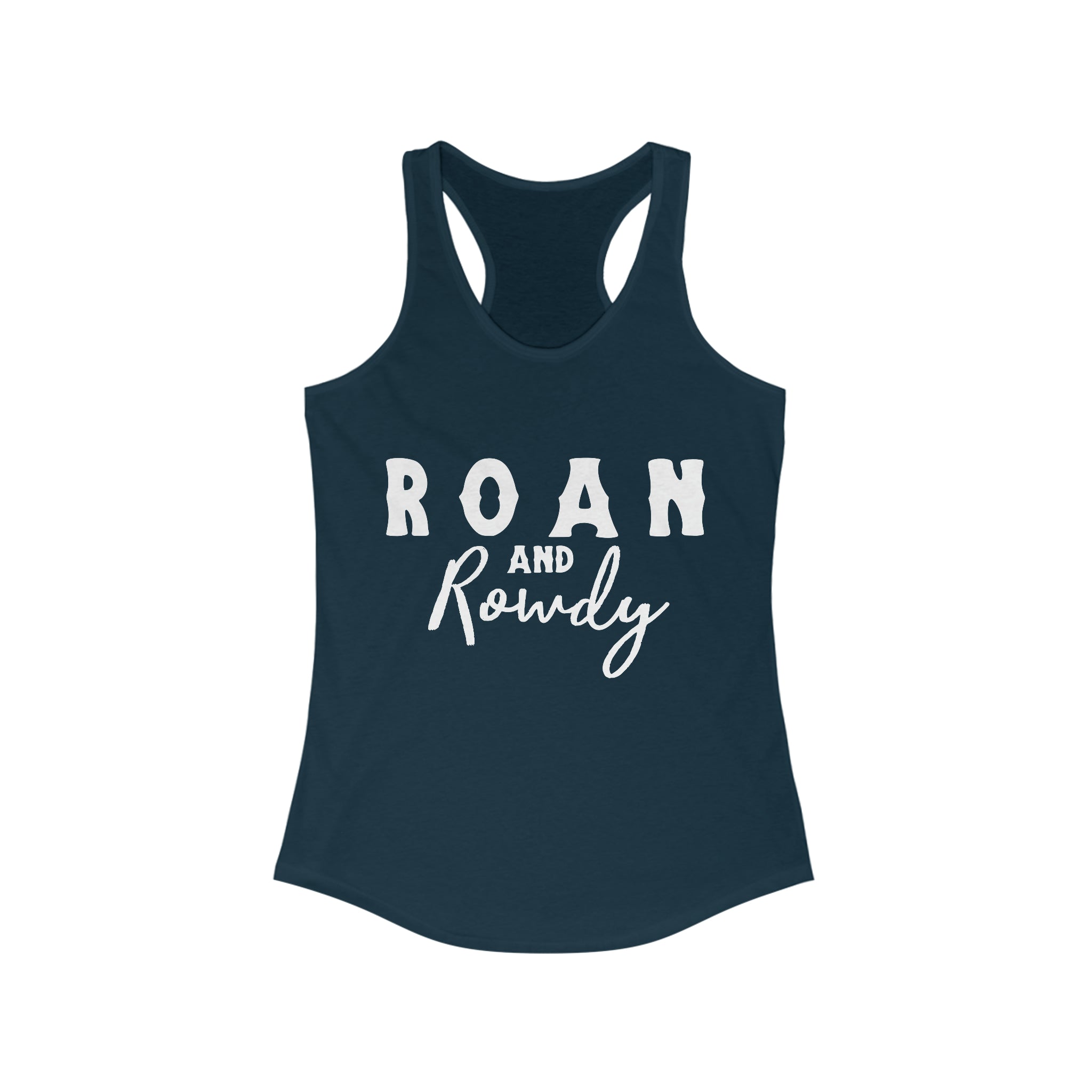 Roan & Rowdy Racerback Tank Horse Color Shirts Printify XS Solid Midnight Navy