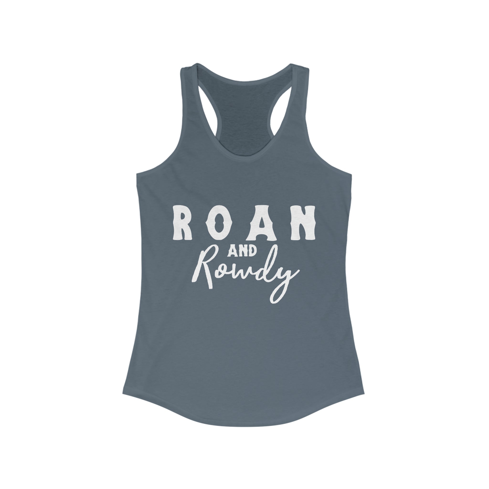 Roan & Rowdy Racerback Tank Horse Color Shirts Printify XS Solid Indigo