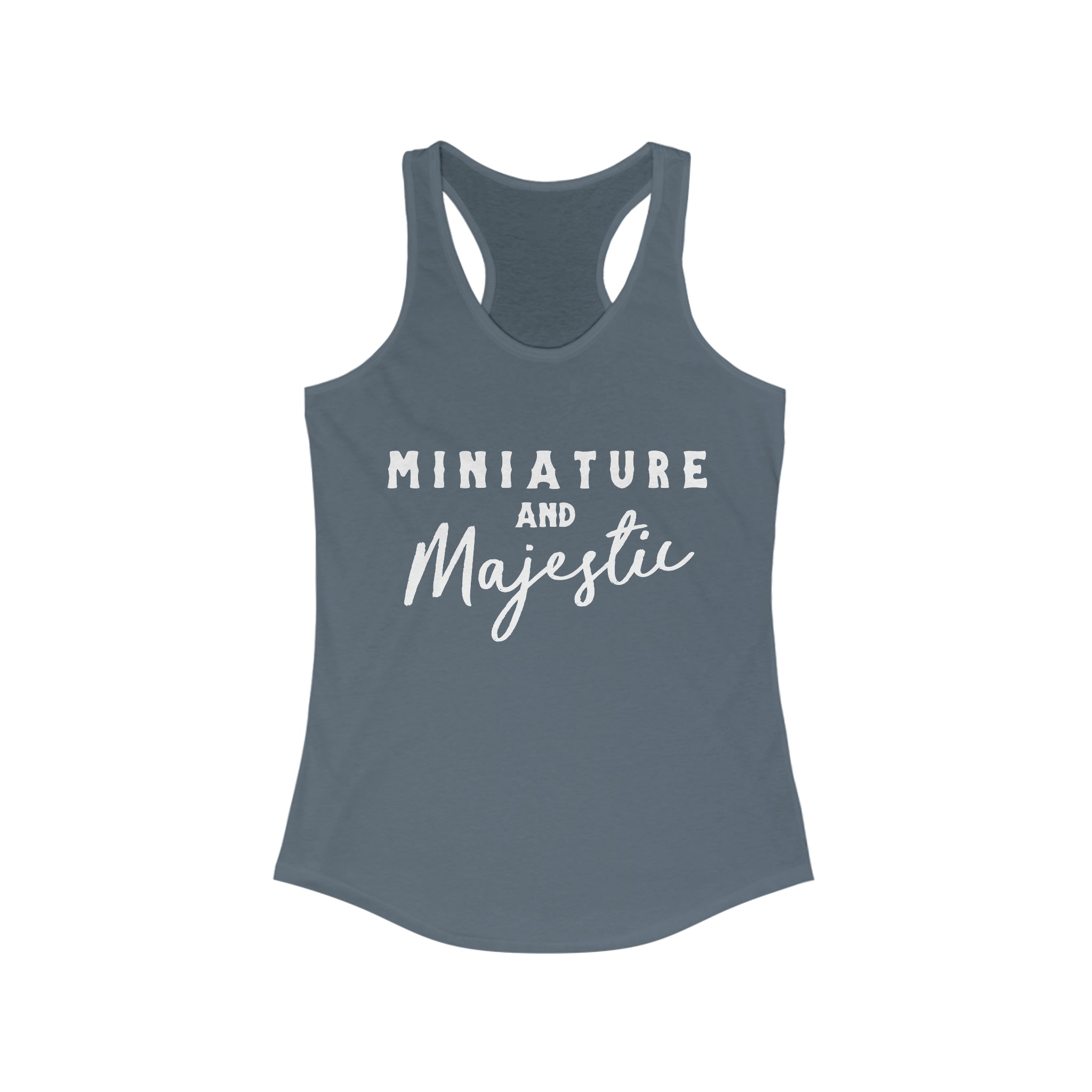 Miniature & Majestic Racerback Tank Horse Color Shirts Printify XS Solid Indigo