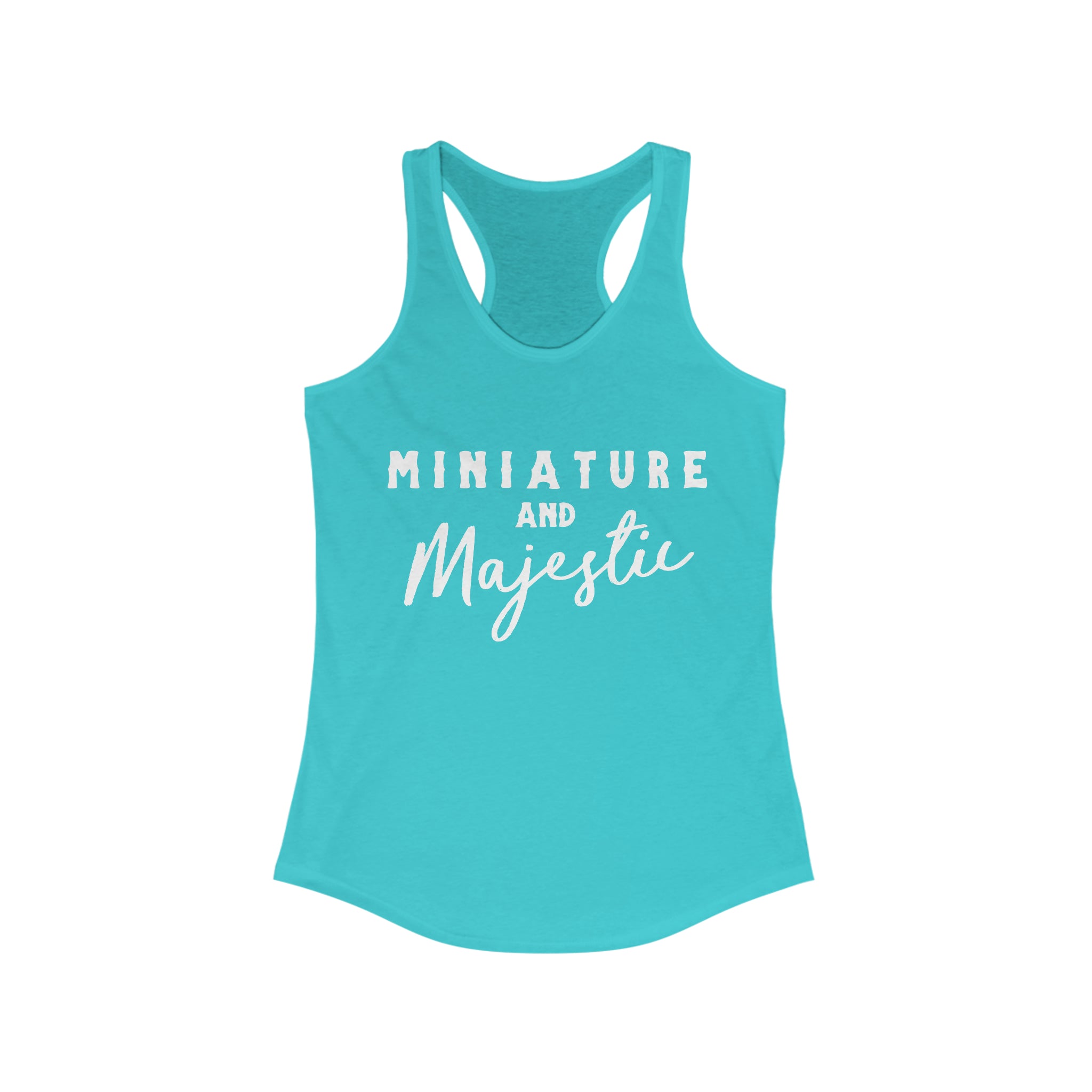 Miniature & Majestic Racerback Tank Horse Color Shirts Printify XS Solid Tahiti Blue