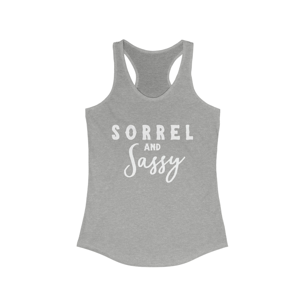 Sorrel & Sassy Racerback Tank Horse Color Shirts Printify S Heather Grey 