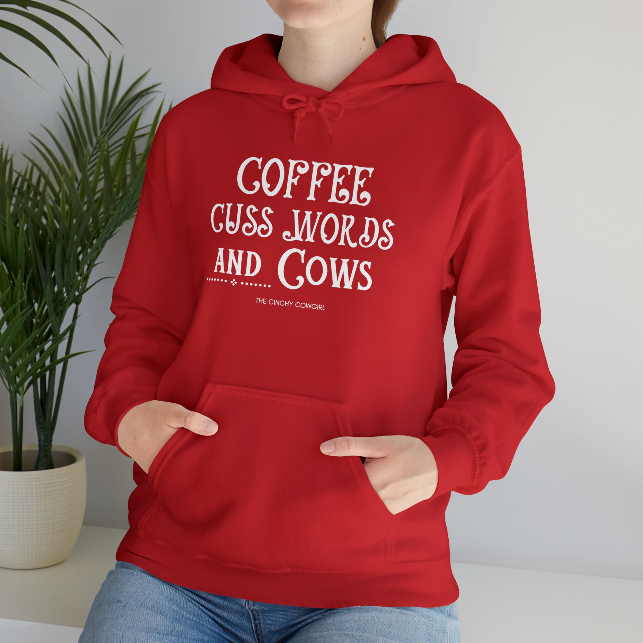Coffee Cuss Words Cows Hoodie Hoodie Printify