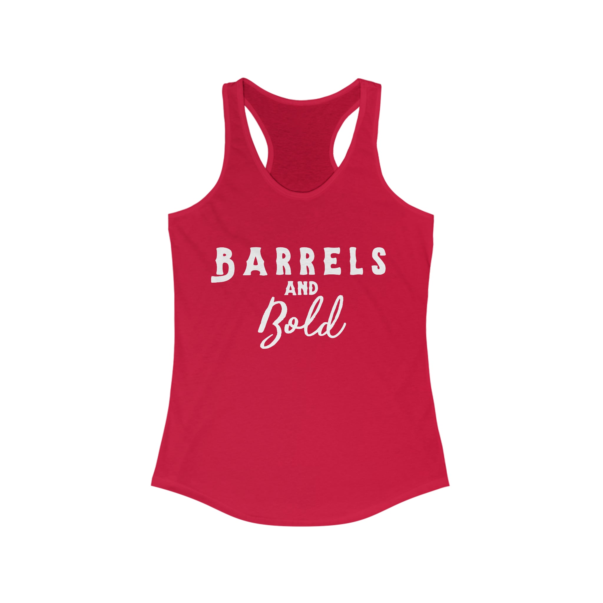 Barrels & Bold Racerback Tank Horse Riding Discipline Tee Printify XS Solid Red