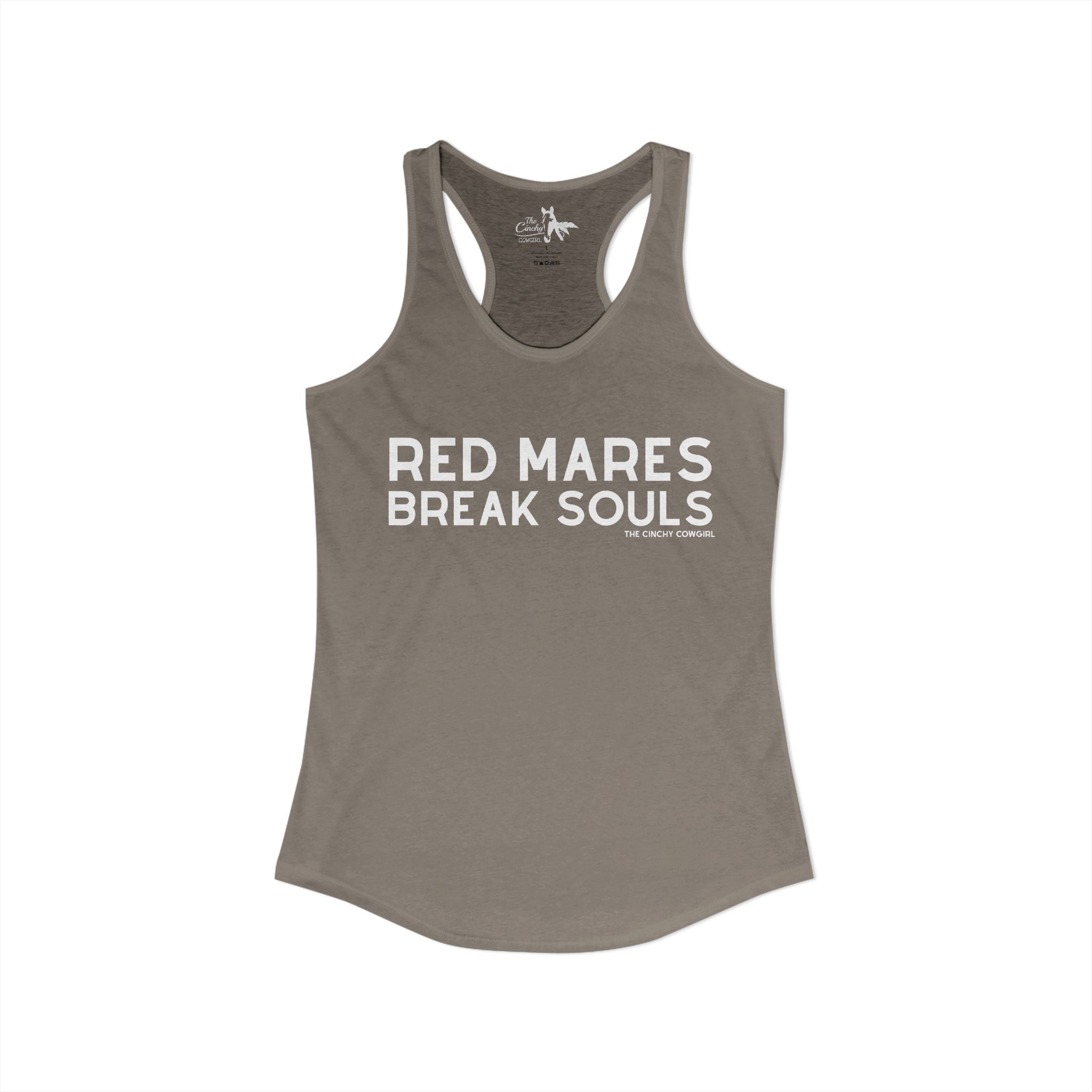 Red Mares Break Souls Tank Top Tank Top The Cinchy Cowgirl - Print XS Solid Warm Gray