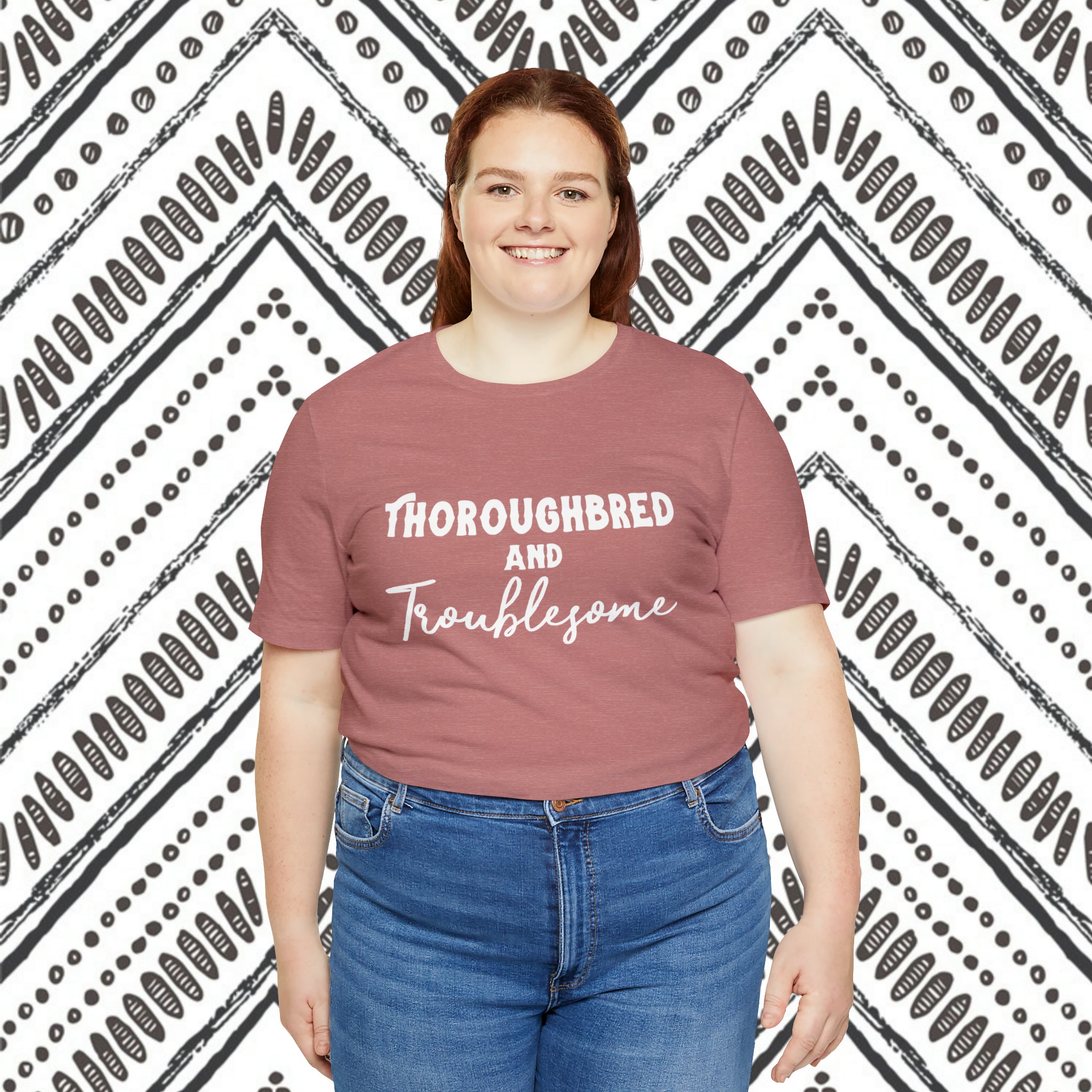 Thoroughbred & Troublesome Short Sleeve Tee Horse Color Shirt Printify