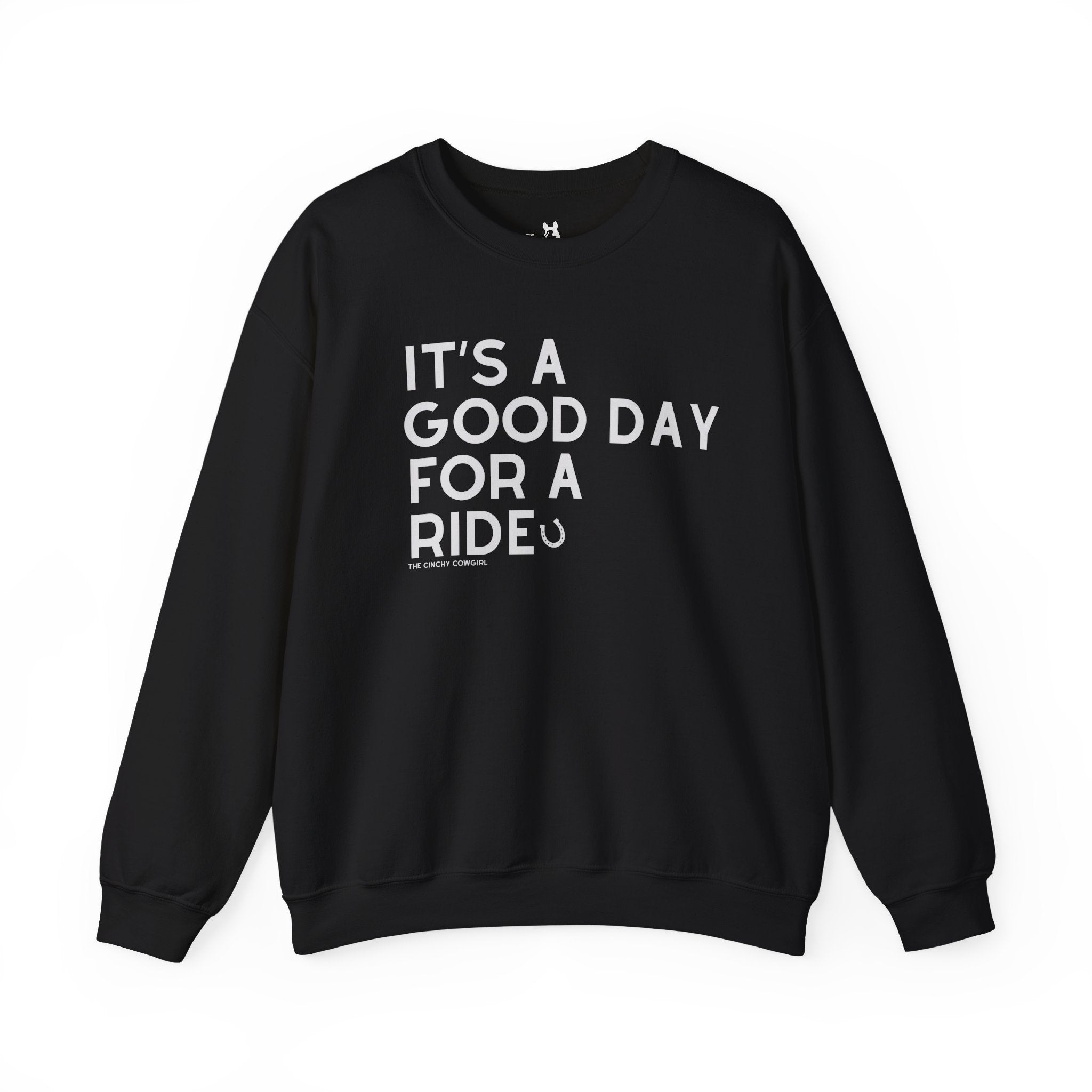 It's A Good Day For A Ride Fleece Pullover Sweatshirt The Cinchy Cowgirl - Print S Black
