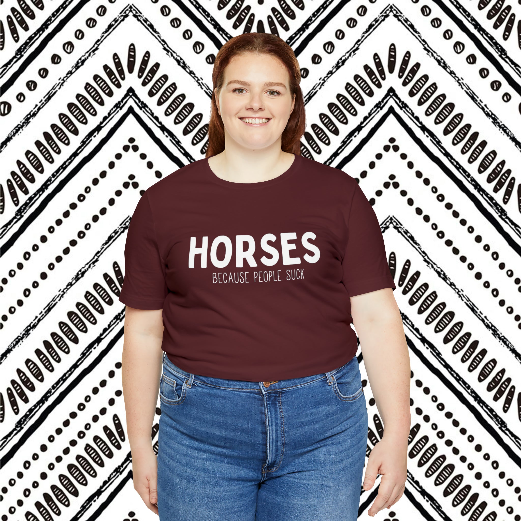 HORSES Because People Suck Short Sleeve Tee tcc graphic tee Printify