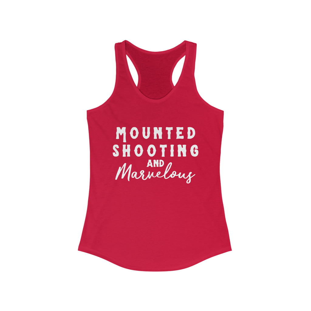 Mounted Shooting & Marvelous Racerback Tank Horse Riding Discipline Tee Printify XS Solid Red 