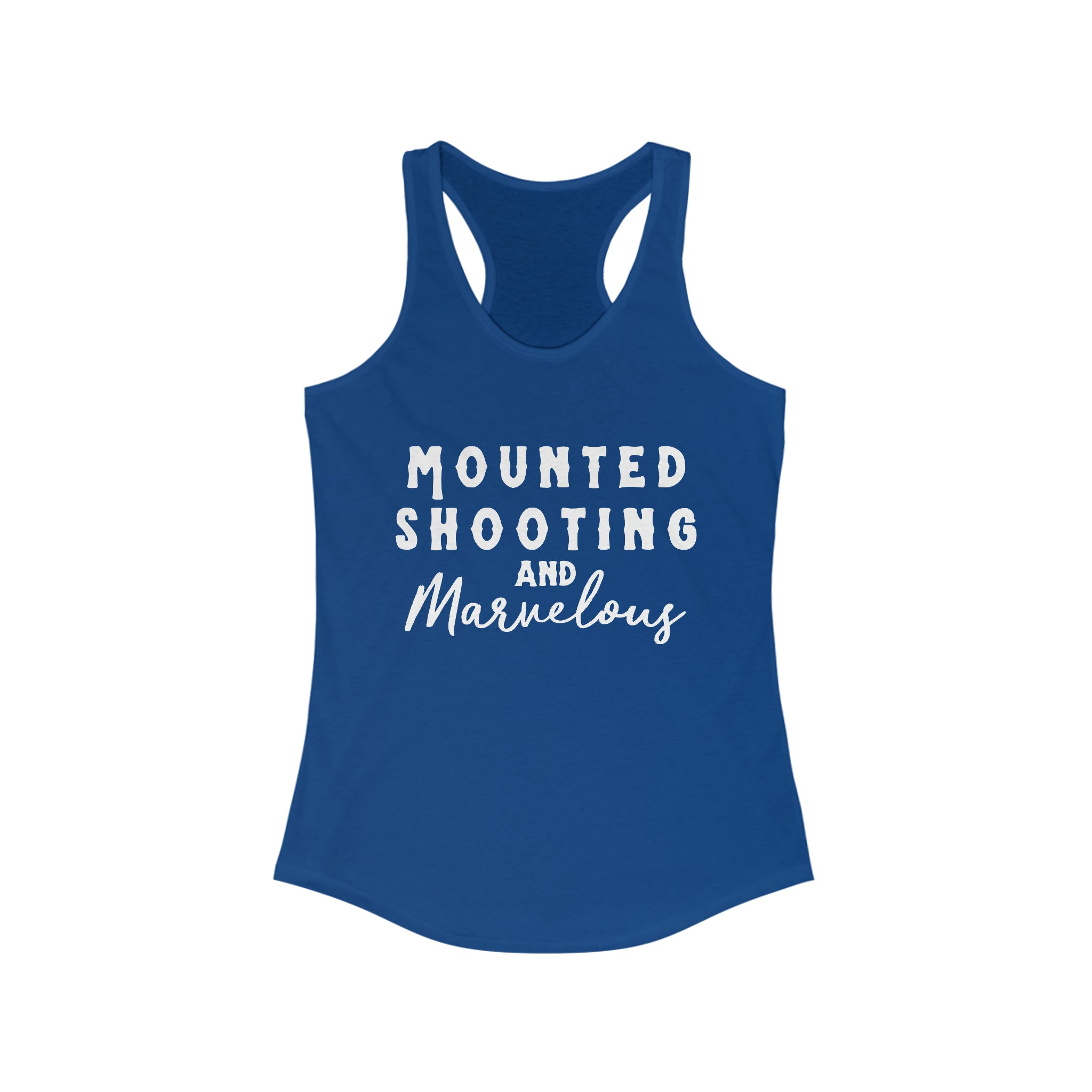 Mounted Shooting & Marvelous Racerback Tank Horse Riding Discipline Tee Printify XS Solid Royal