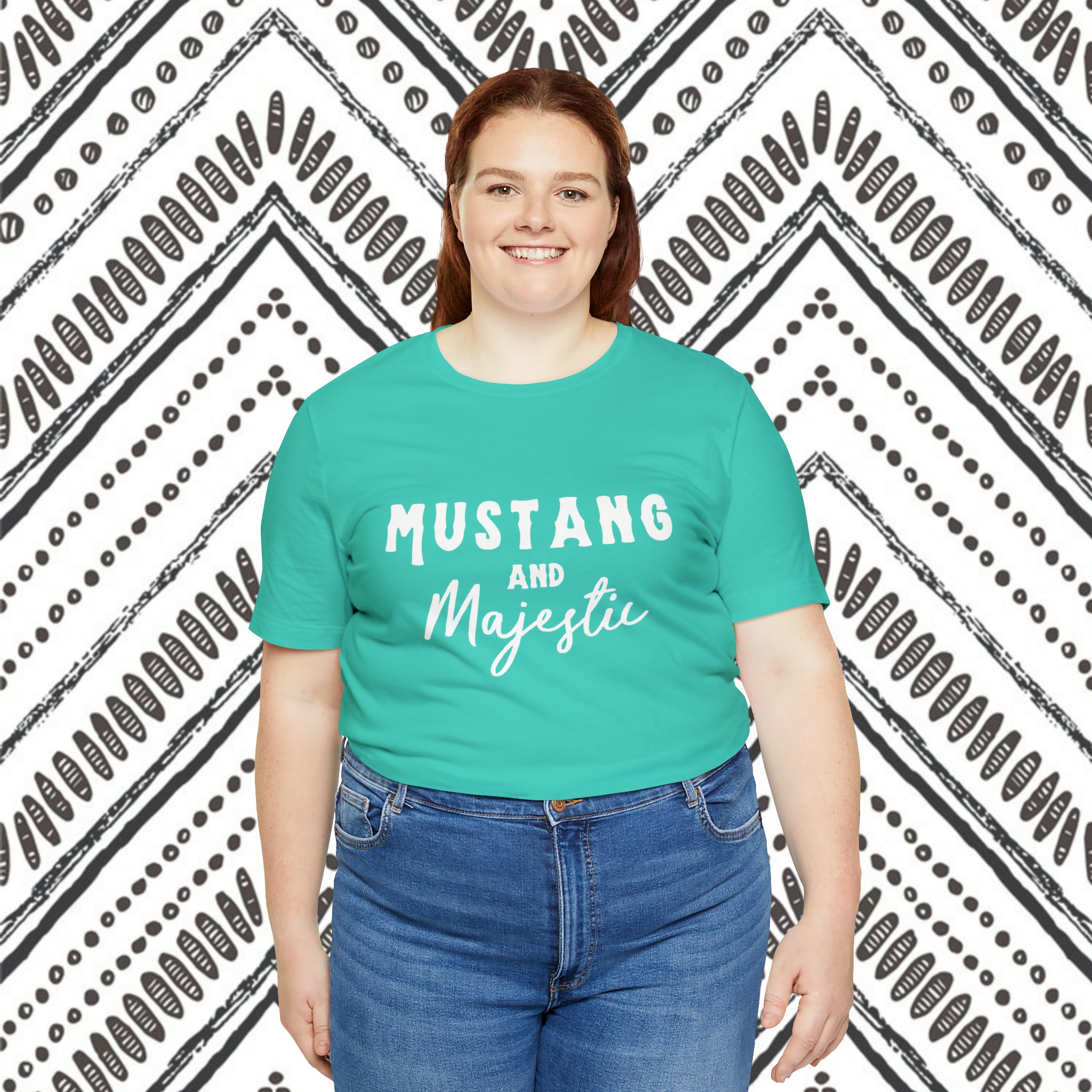 Mustang & Majestic Short Sleeve Tee Horse Color Shirt Printify