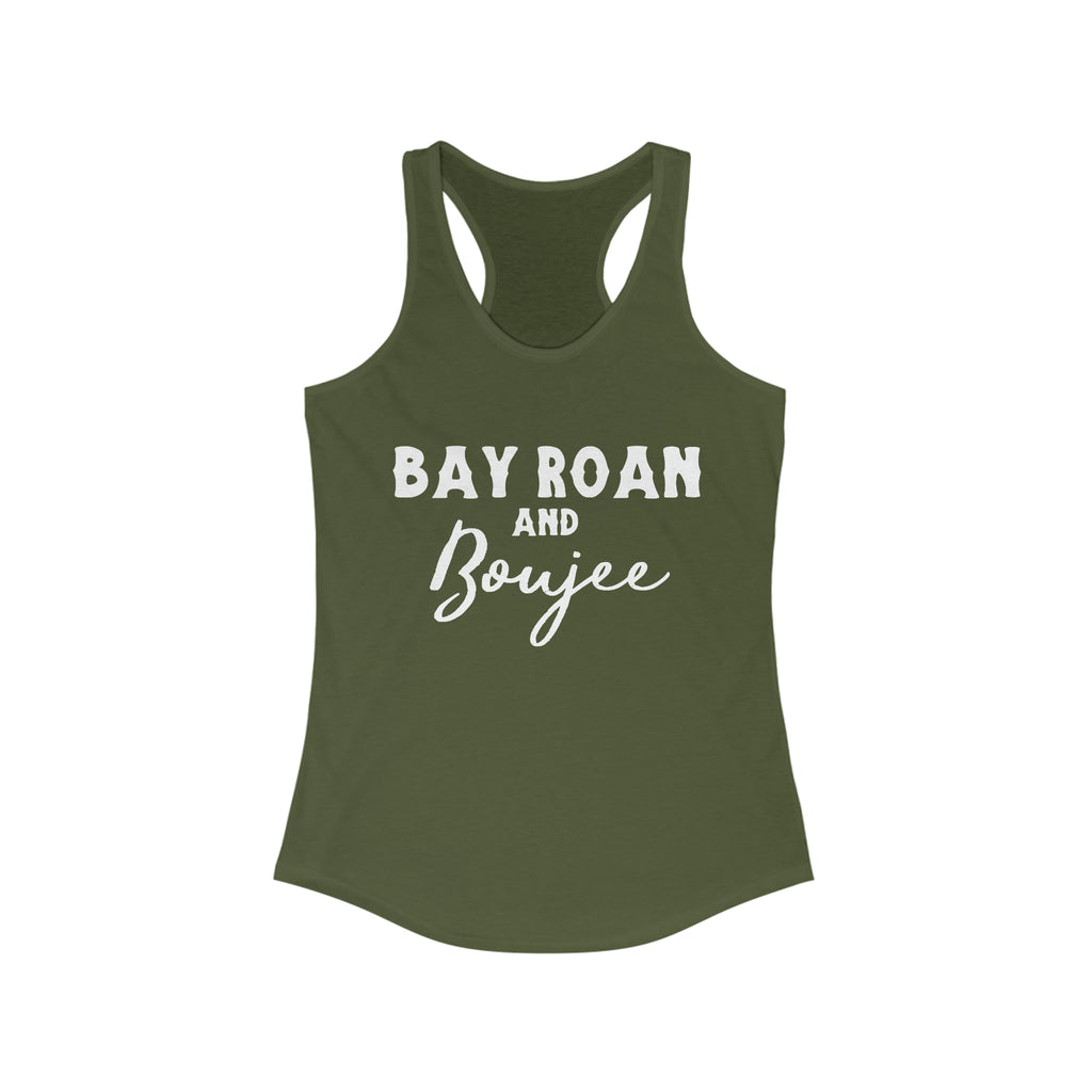 Bay Roan & Boujee Racerback Tank Horse Color Shirts Printify XS Solid Military Green 