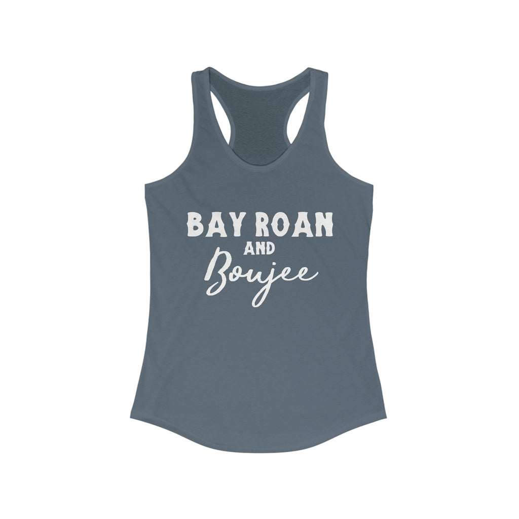 Bay Roan & Boujee Racerback Tank Horse Color Shirts Printify XS Solid Indigo 