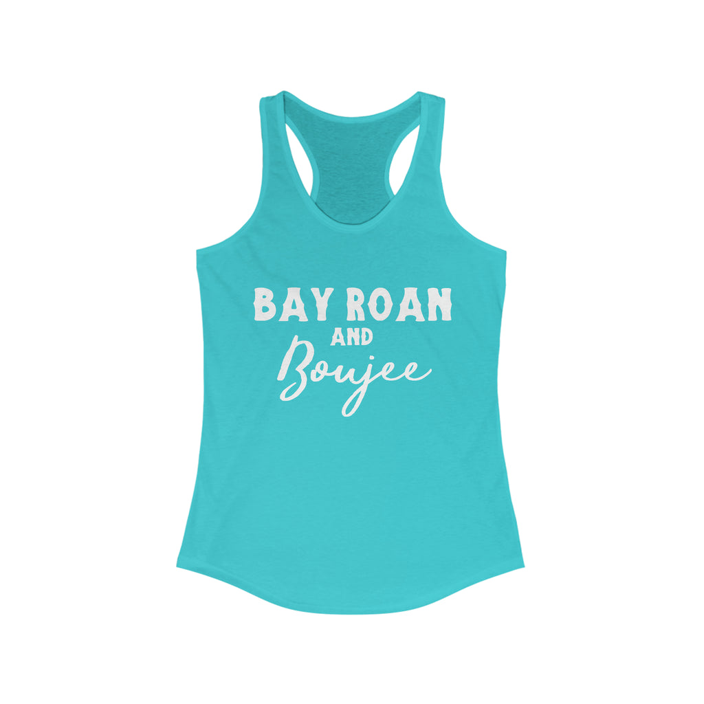 Bay Roan & Boujee Racerback Tank Horse Color Shirts Printify XS Solid Tahiti Blue 