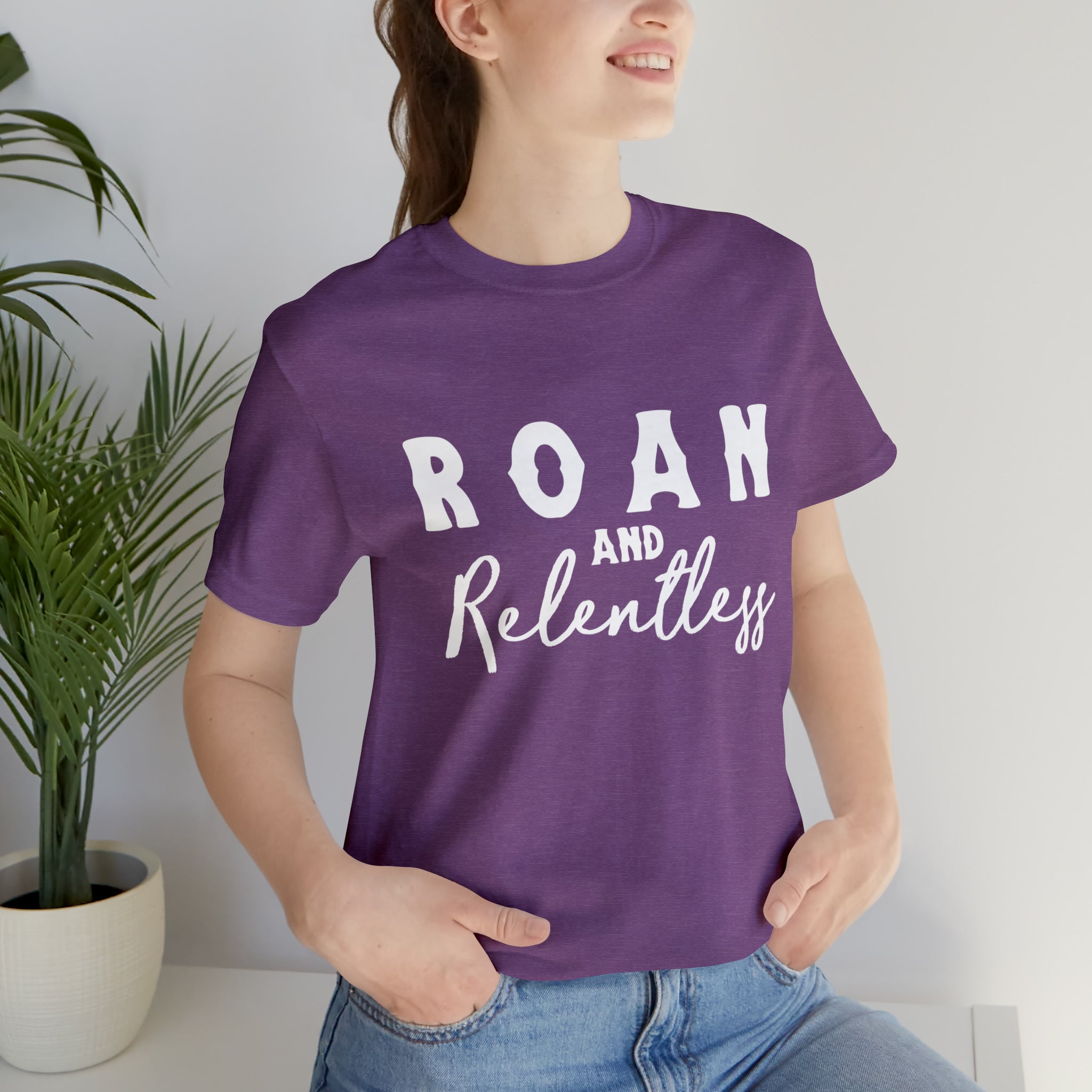 Roan & Relentless Short Sleeve Tee Horse Color Shirt Printify Heather Team Purple XS
