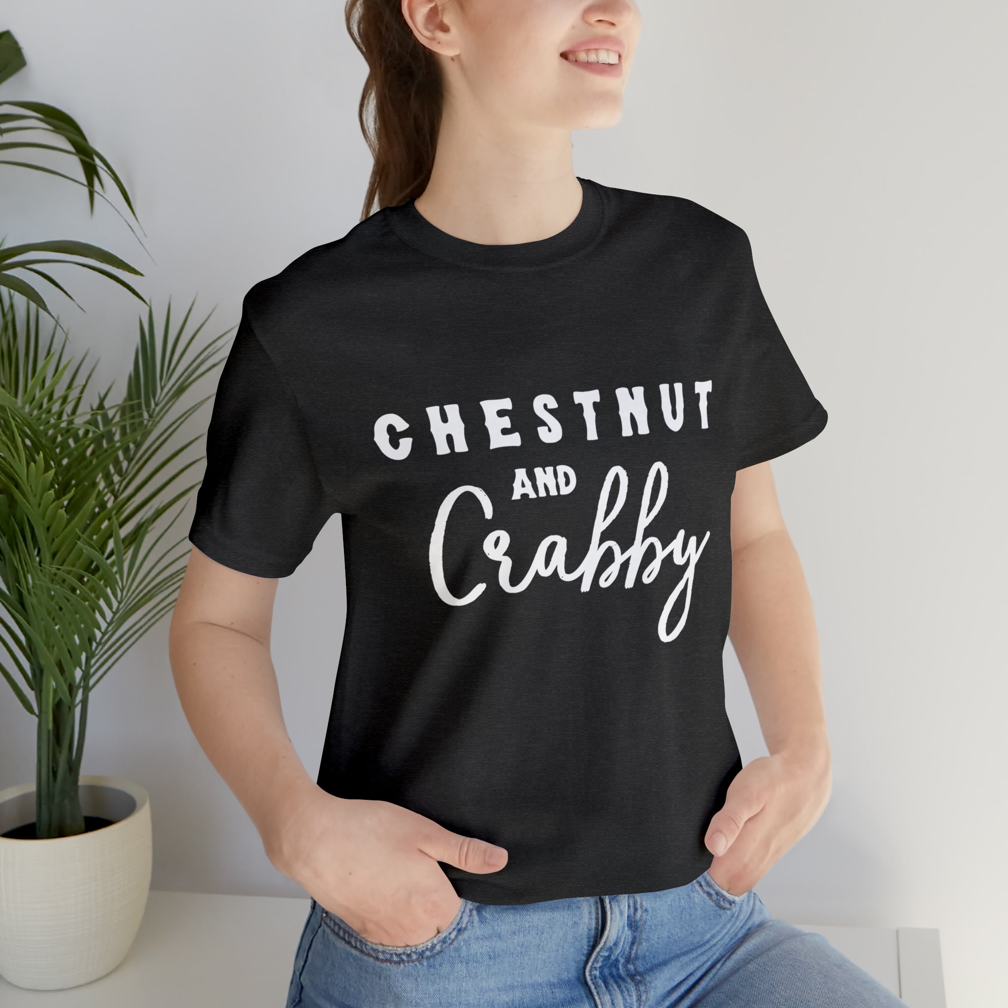 Chestnut & Crabby Short Sleeve Tee Horse Color Shirt Printify Dark Grey Heather XS