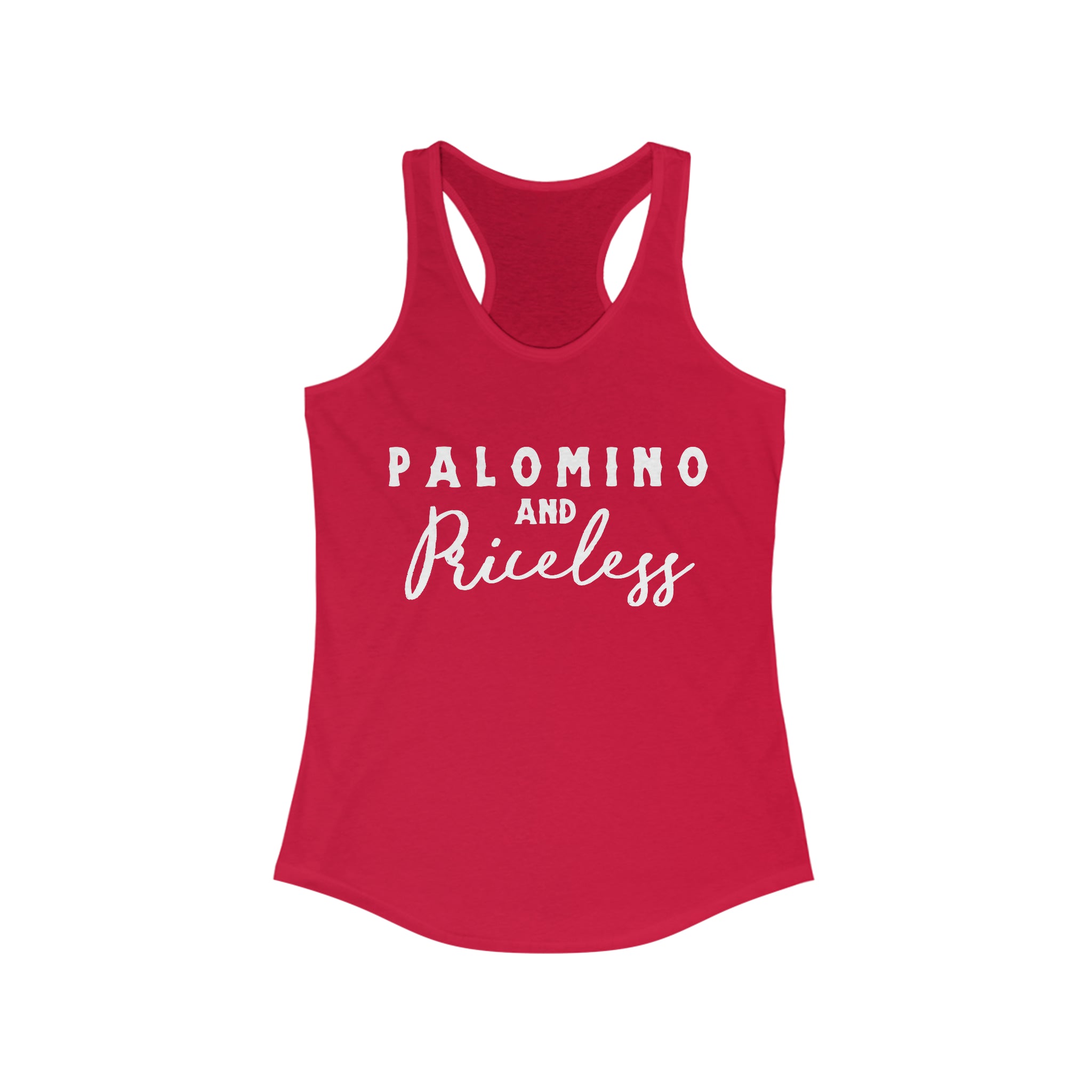 Palomino & Priceless Racerback Tank Horse Color Shirts Printify XS Solid Red