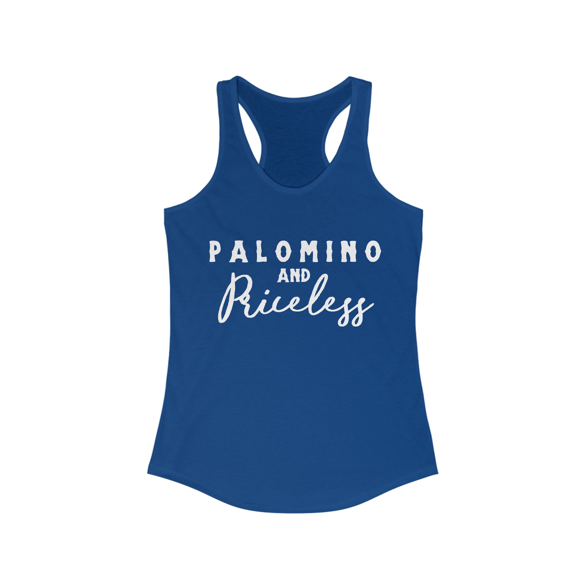 Palomino & Priceless Racerback Tank Horse Color Shirts Printify XS Solid Royal