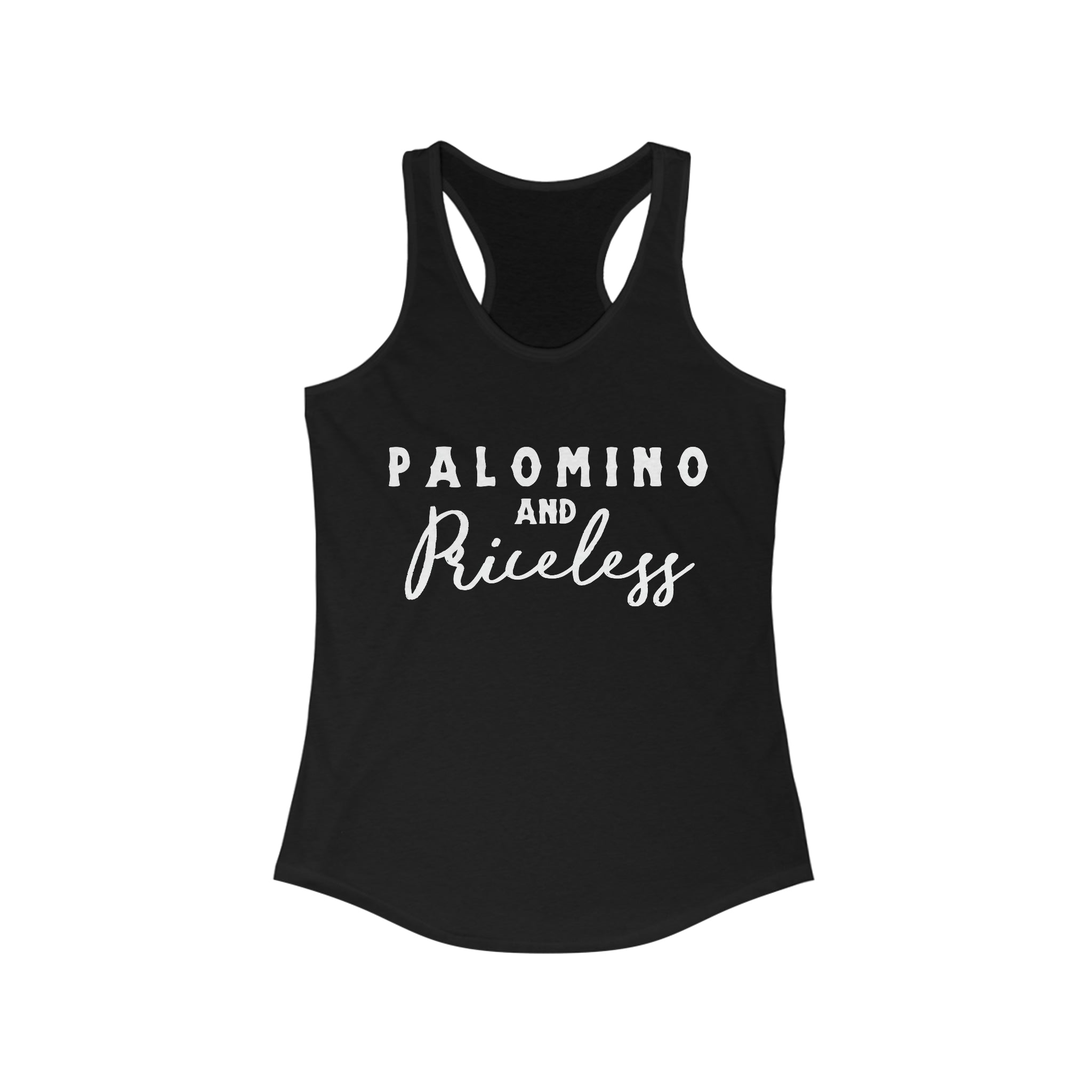 Palomino & Priceless Racerback Tank Horse Color Shirts Printify XS Solid Black